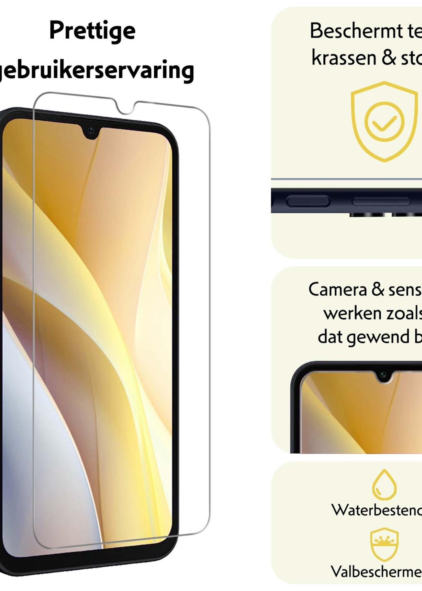 LUQ Screenprotector Geschikt voor Samsung A15 Screenprotector Beschermglas Gehard Glas - Screenprotector Geschikt voor Samsung Galaxy A15 Screenprotector Glas - 3 Stuks