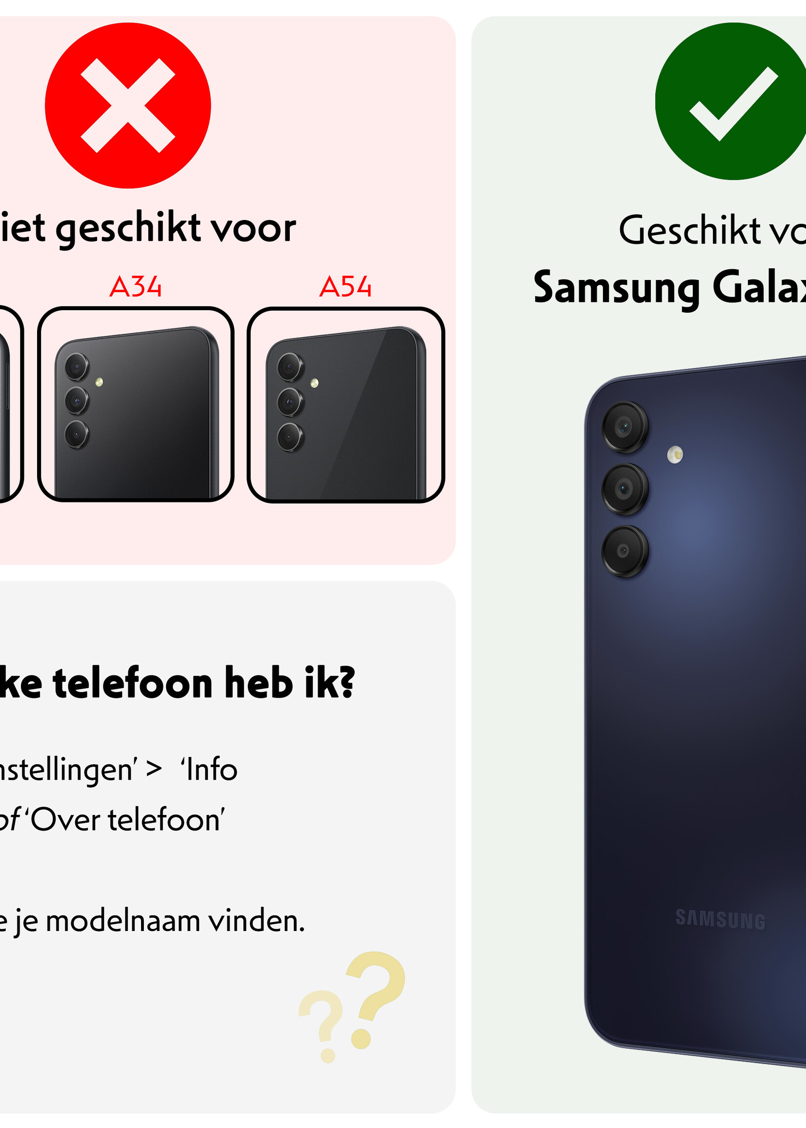 LUQ Screenprotector Geschikt voor Samsung A15 Camera Screenprotector Tempered Glass - Screenprotector Geschikt voor Samsung Galaxy A15 Screenprotector Camera Screenprotector - 3 Stuks