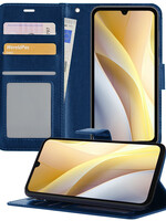 LUQ LUQ Samsung Galaxy A15 Hoesje Bookcase - Donkerblauw