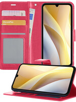 LUQ LUQ Samsung Galaxy A15 Hoesje Bookcase - Donkerroze