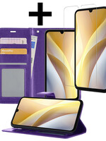 LUQ LUQ Samsung Galaxy A15 Hoesje Bookcase Met Screenprotector - Paars