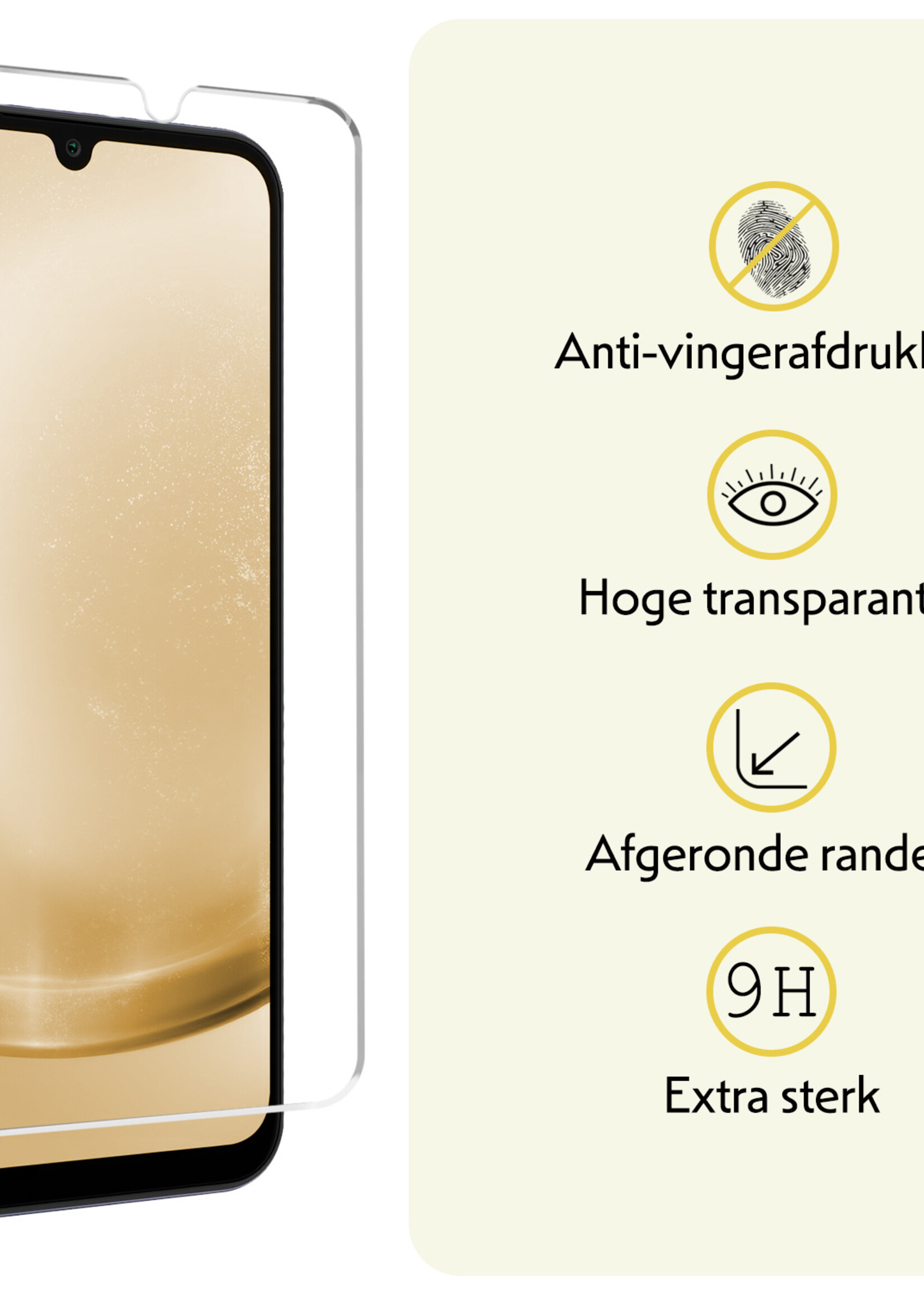 LUQ Screenprotector Geschikt voor Samsung A25 Screenprotector Beschermglas Gehard Glas - Screenprotector Geschikt voor Samsung Galaxy A25 Screenprotector Glas