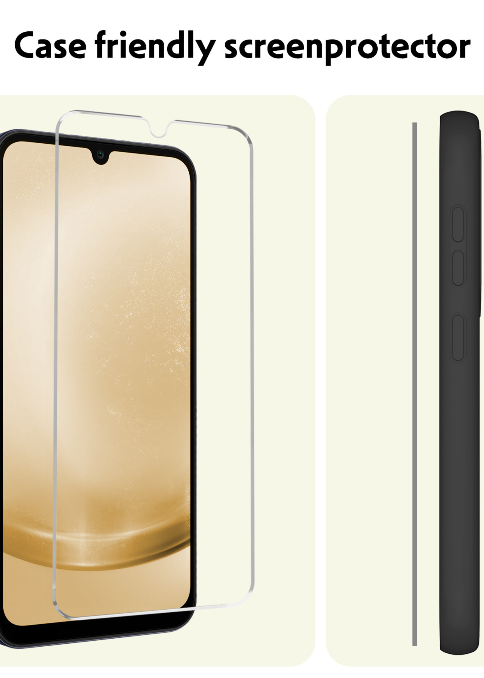 LUQ Screenprotector Geschikt voor Samsung A25 Screenprotector Beschermglas Gehard Glas - Screenprotector Geschikt voor Samsung Galaxy A25 Screenprotector Glas