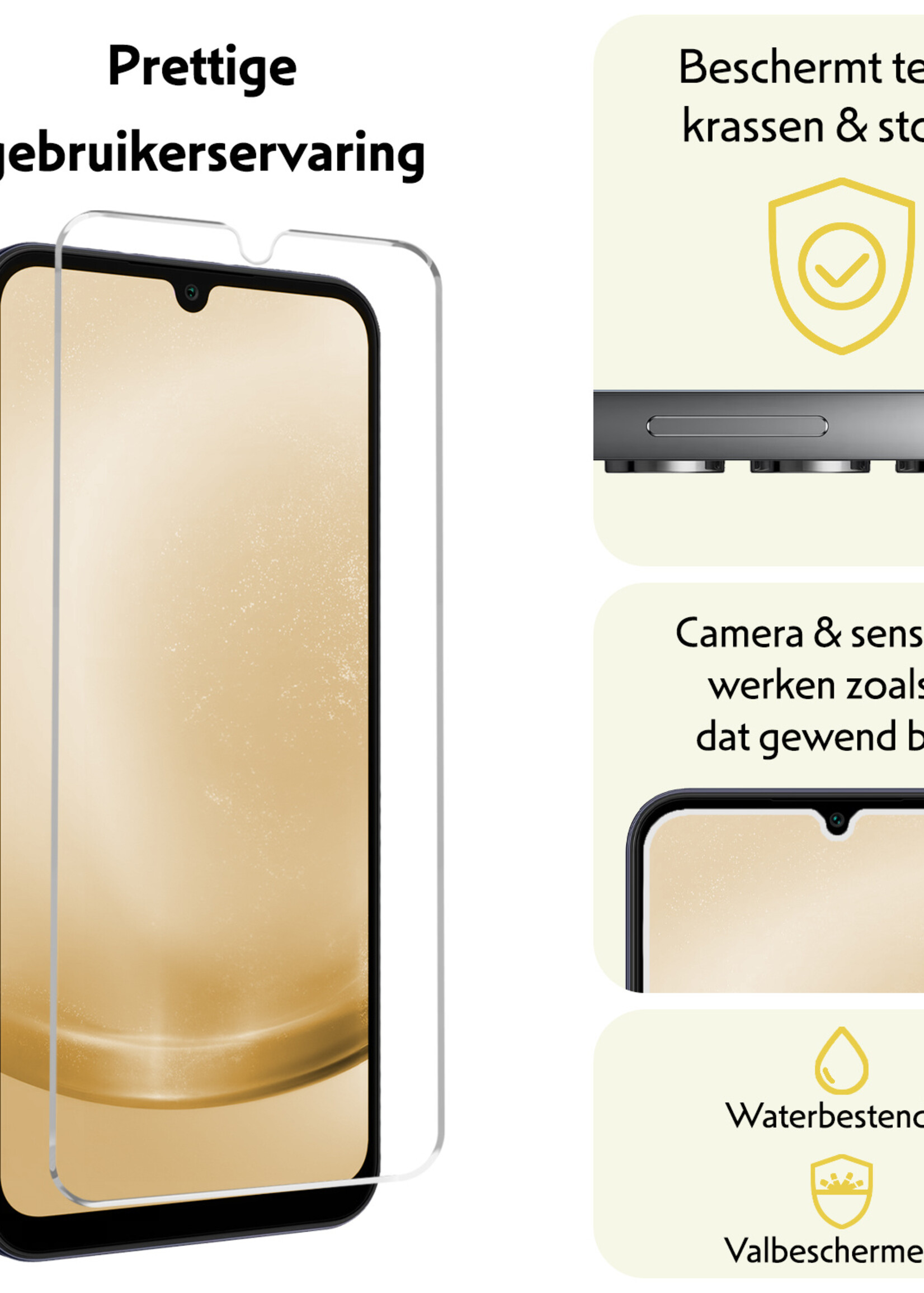 LUQ Screenprotector Geschikt voor Samsung A25 Screenprotector Beschermglas Gehard Glas - Screenprotector Geschikt voor Samsung Galaxy A25 Screenprotector Glas - 3 Stuks