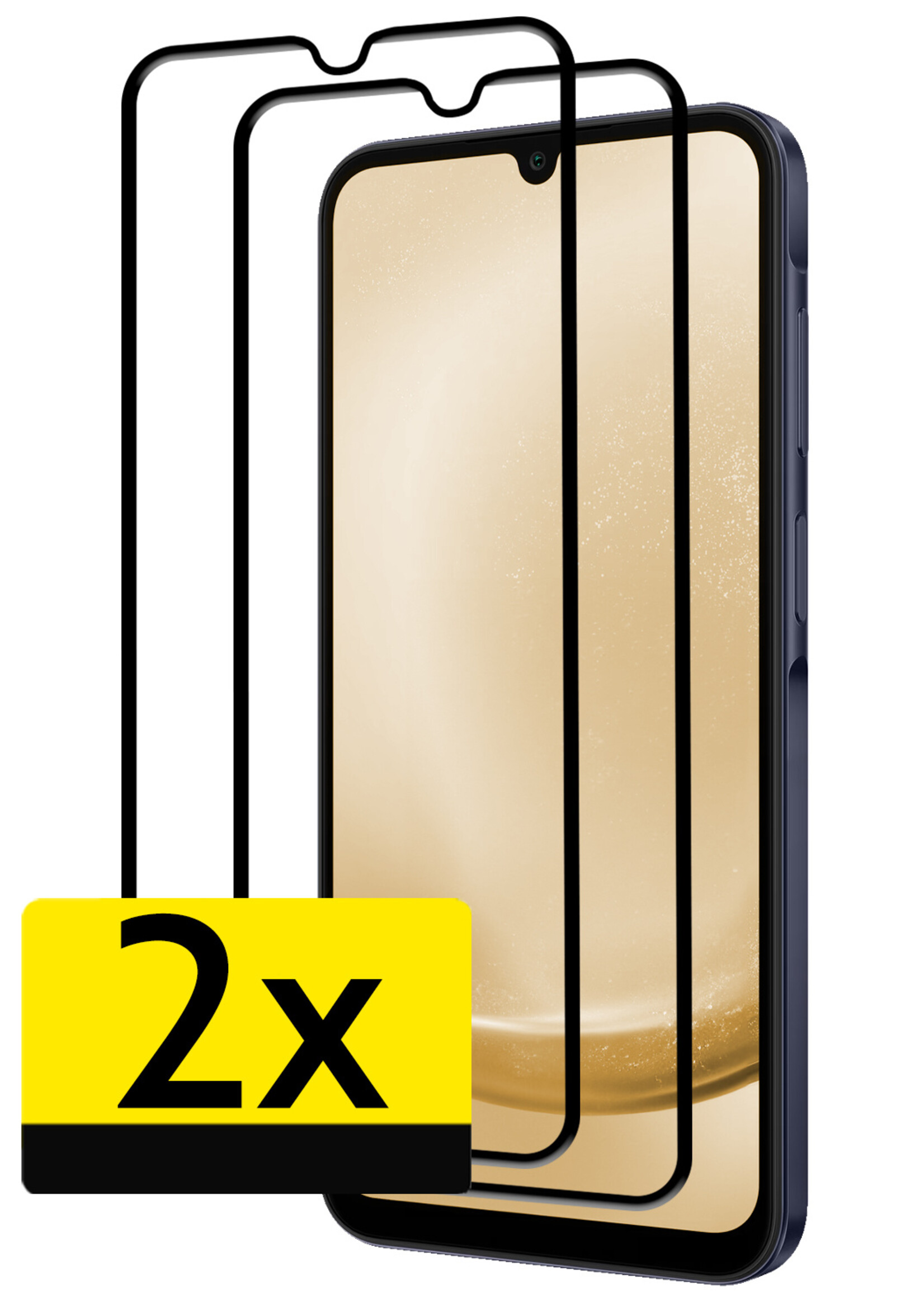 LUQ Screenprotector Geschikt voor Samsung A25 Screenprotector Glas Full Cover - Screenprotector Geschikt voor Samsung Galaxy A25 Screenprotector Full Cover - 2 Stuks