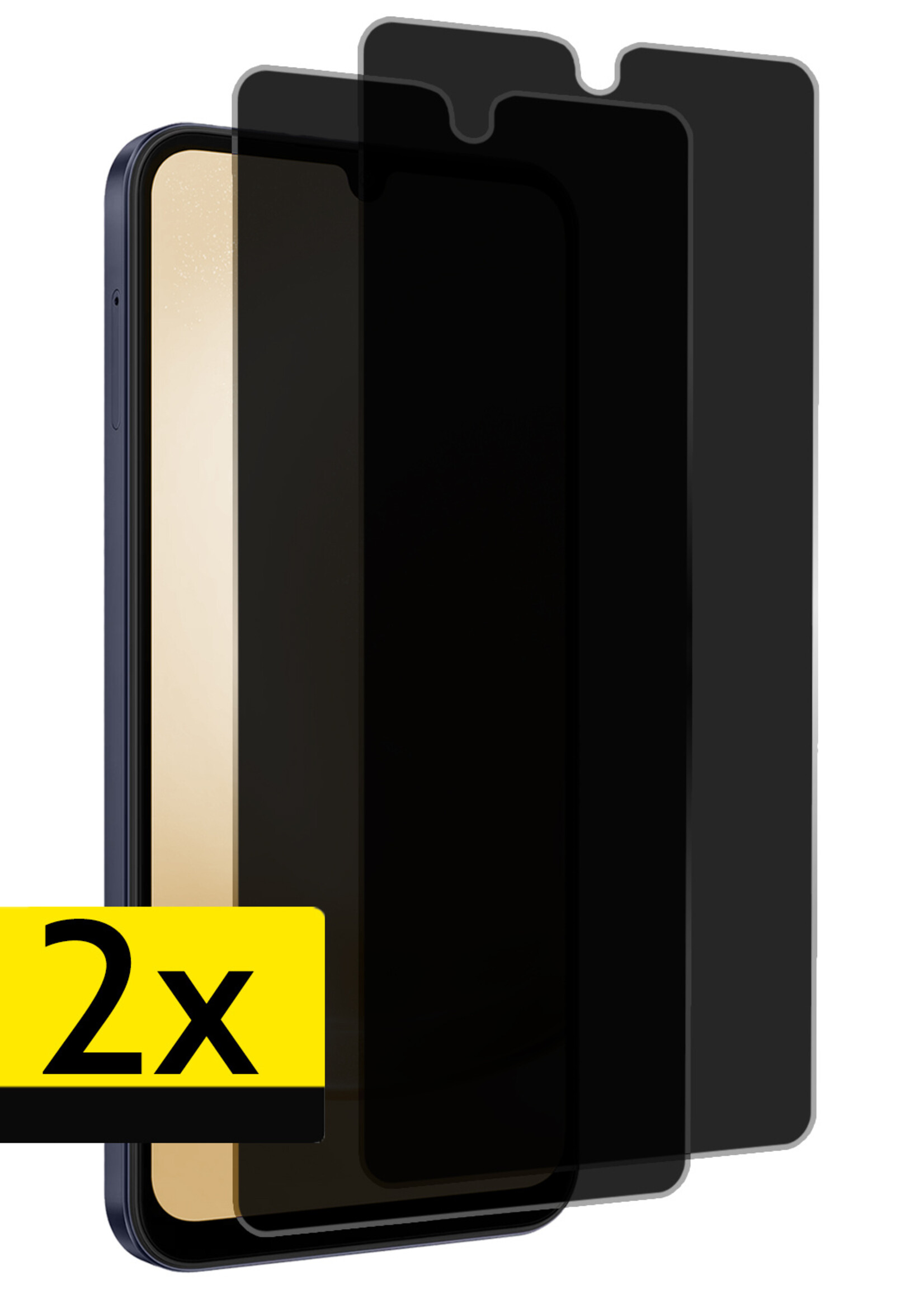 LUQ Screenprotector Geschikt voor Samsung A25 Privacy Screenprotector Bescherm Glas - Privacy Screenprotector Geschikt voor Samsung Galaxy A25 Screenprotector Glas - 2 Stuks
