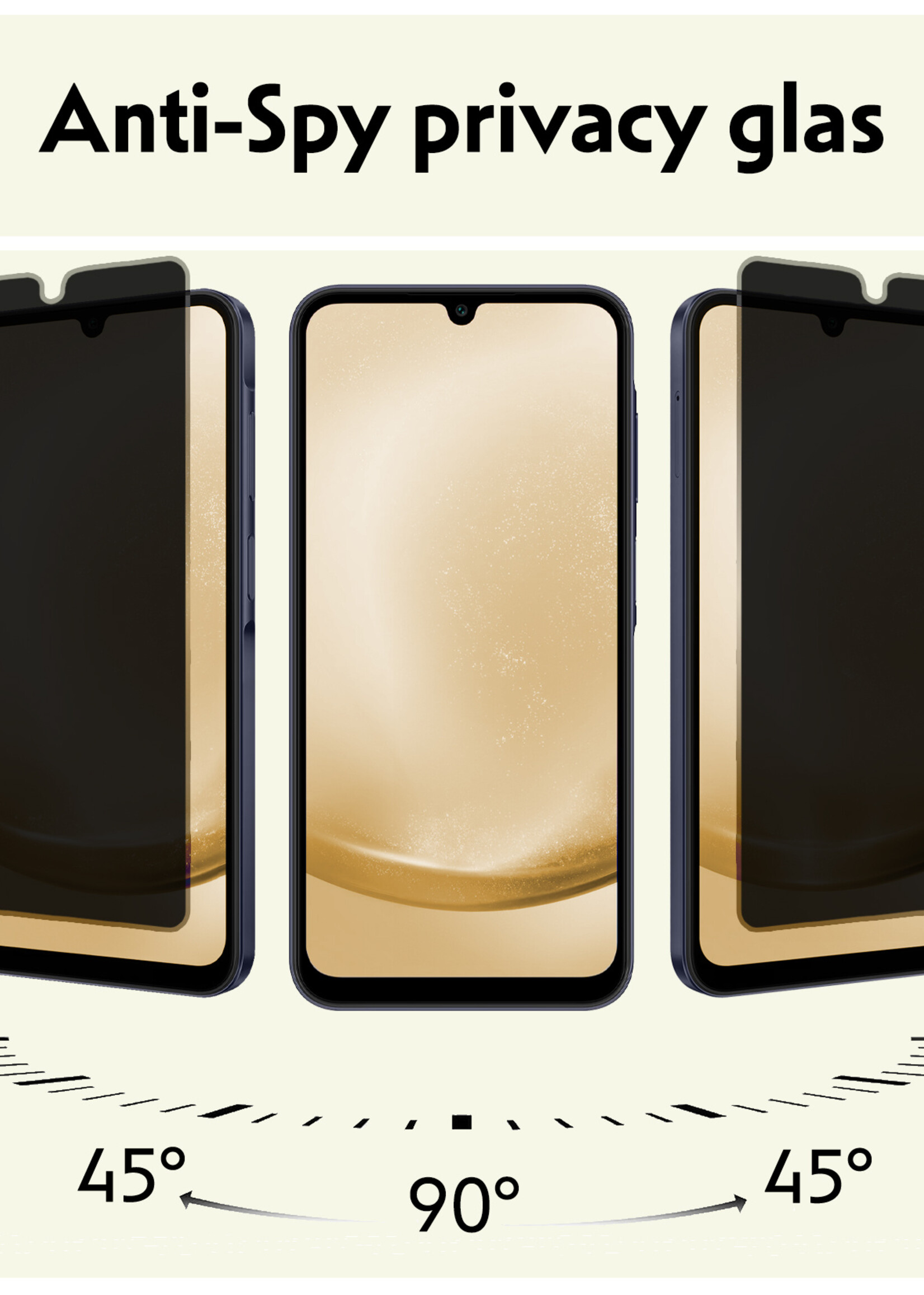 LUQ Screenprotector Geschikt voor Samsung A25 Privacy Screenprotector Bescherm Glas - Privacy Screenprotector Geschikt voor Samsung Galaxy A25 Screenprotector Glas - 2 Stuks