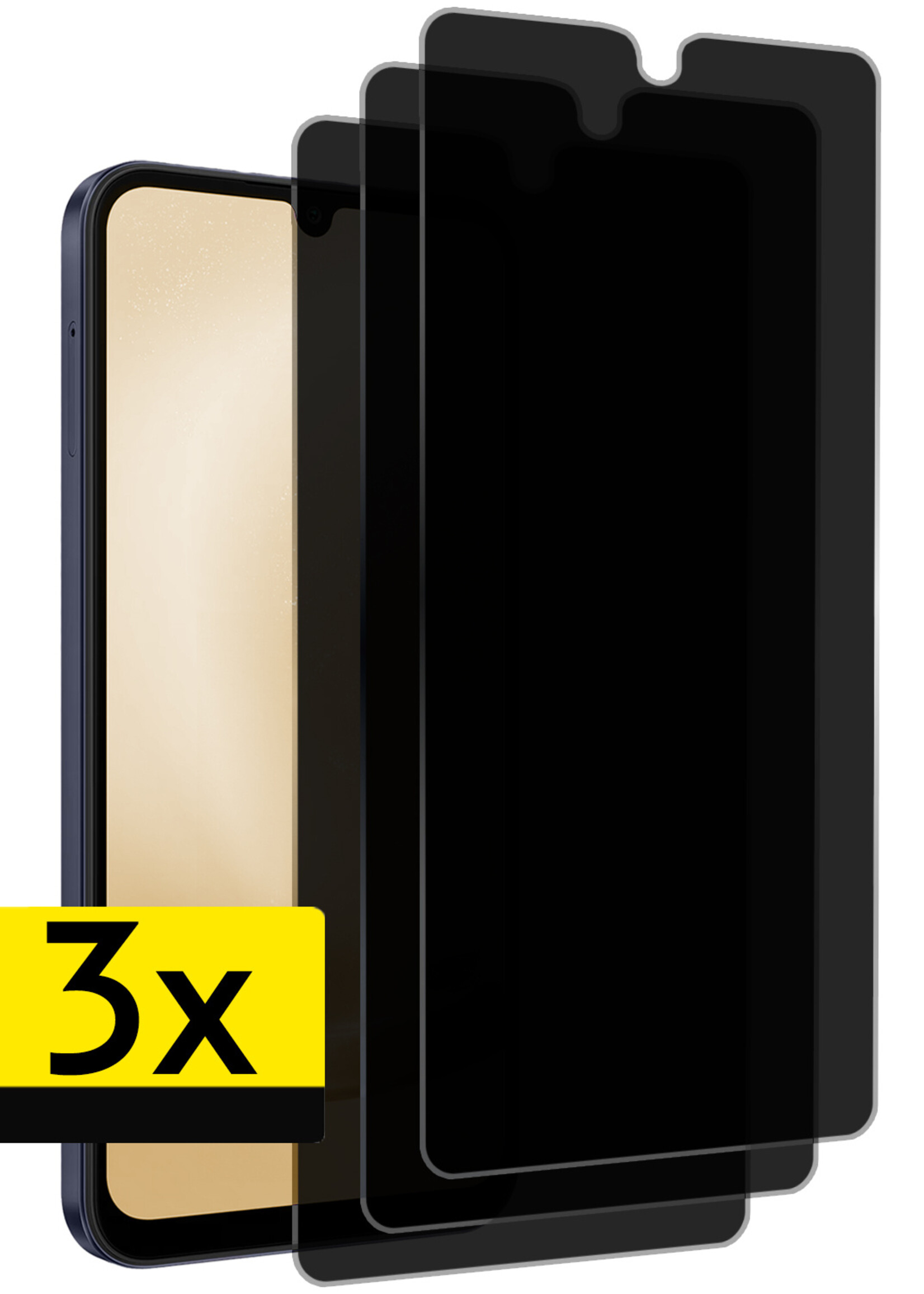 LUQ Screenprotector Geschikt voor Samsung A25 Privacy Screenprotector Bescherm Glas - Privacy Screenprotector Geschikt voor Samsung Galaxy A25 Screenprotector Glas - 3 Stuks