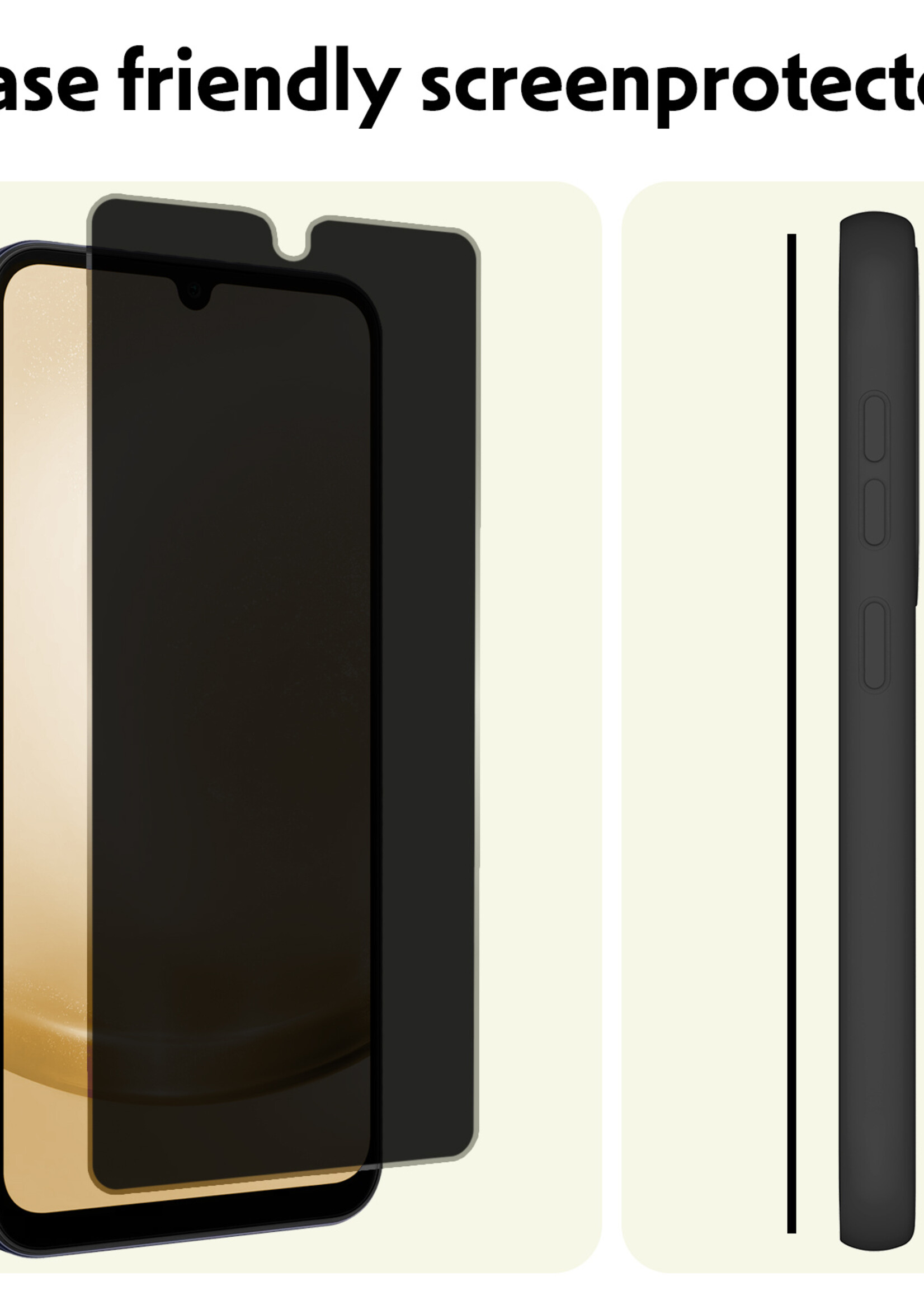 LUQ Screenprotector Geschikt voor Samsung A25 Privacy Screenprotector Bescherm Glas - Privacy Screenprotector Geschikt voor Samsung Galaxy A25 Screenprotector Glas - 3 Stuks