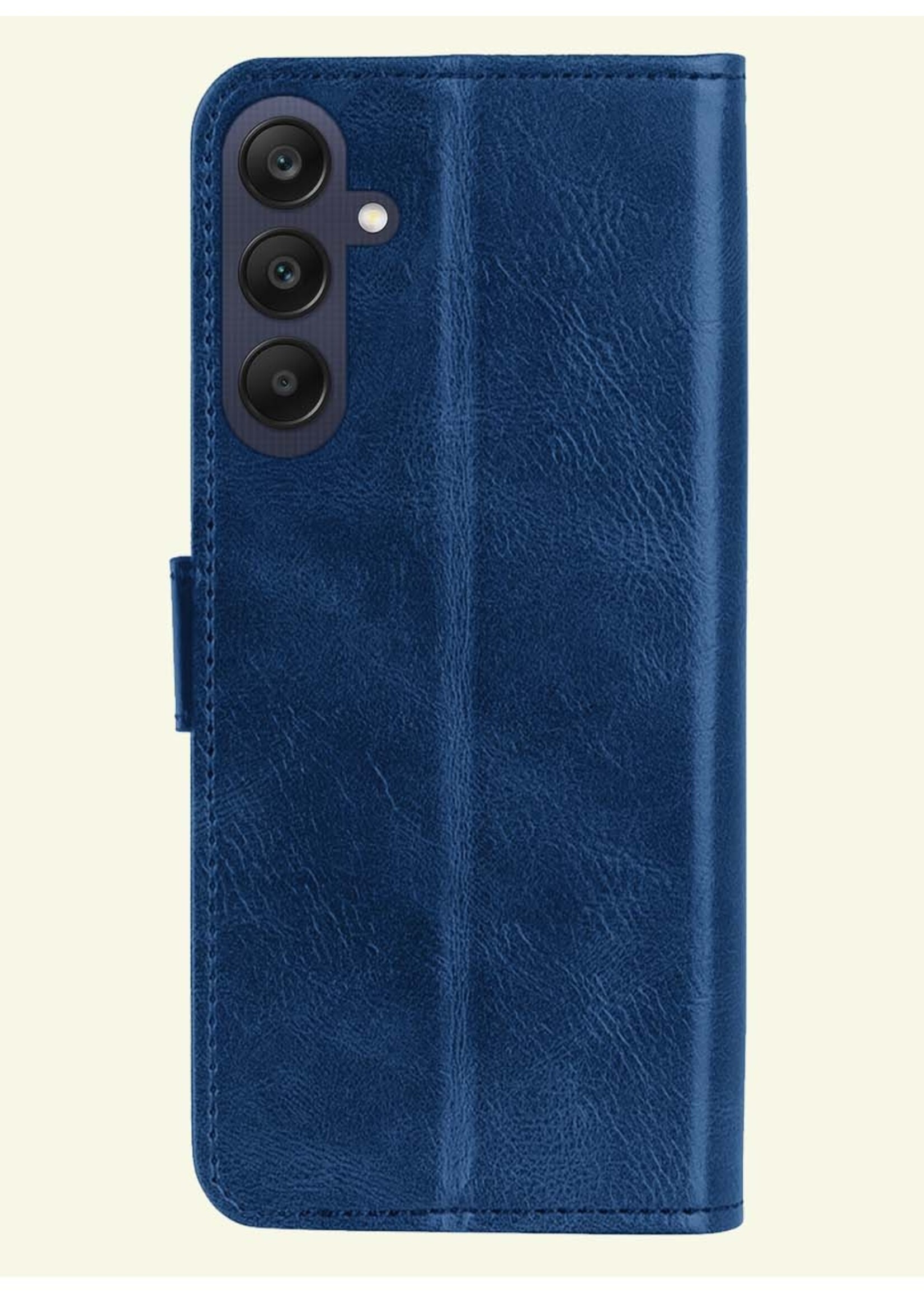 LUQ Hoesje Geschikt voor Samsung A25 Hoesje Book Case Hoes Wallet Cover - Hoes Geschikt voor Samsung Galaxy A25 Hoesje Bookcase Hoes - Donkerblauw