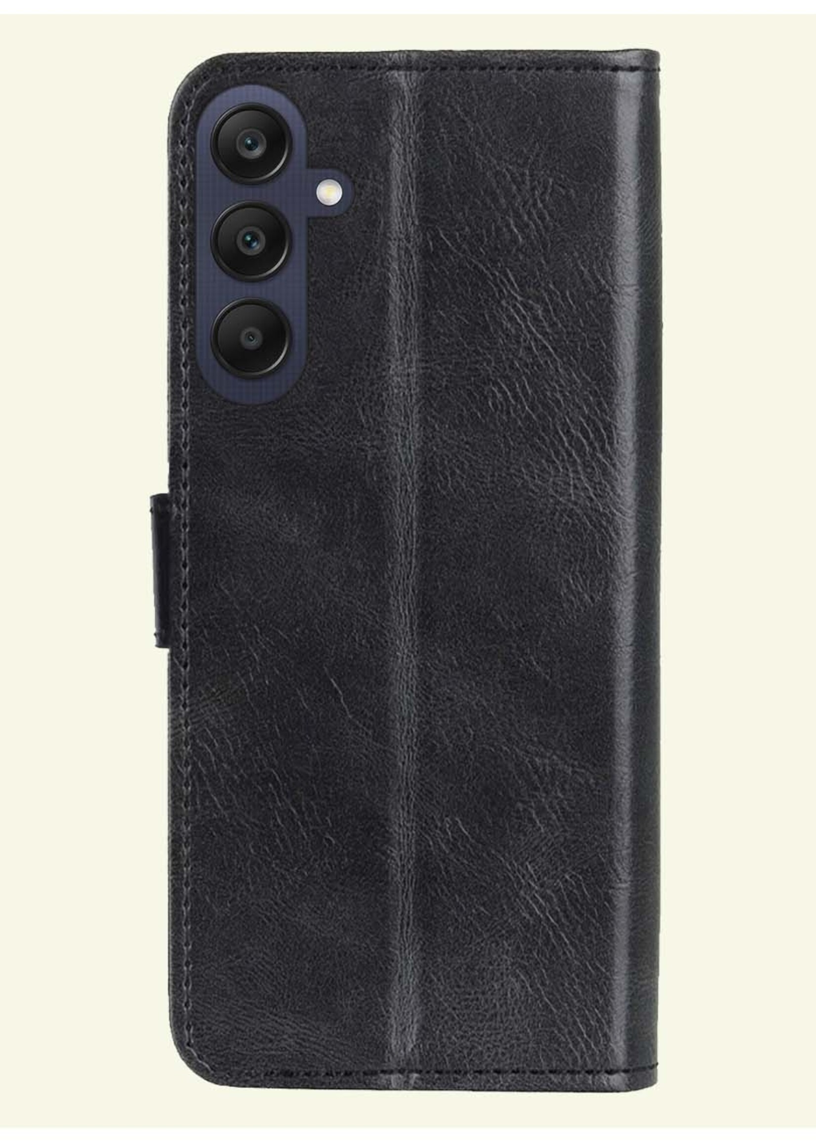 LUQ Hoesje Geschikt voor Samsung A25 Hoesje Book Case Hoes Wallet Cover - Hoes Geschikt voor Samsung Galaxy A25 Hoesje Bookcase Hoes - Zwart