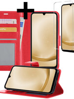 LUQ LUQ Samsung Galaxy A25 Hoesje Bookcase Met Screenprotector - Rood
