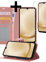 LUQ LUQ Samsung Galaxy A25 Hoesje Bookcase Met Screenprotector - Rose Goud