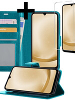 LUQ LUQ Samsung Galaxy A25 Hoesje Bookcase Met Screenprotector - Turquoise
