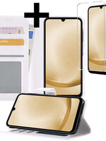 LUQ LUQ Samsung Galaxy A25 Hoesje Bookcase Met Screenprotector - Wit