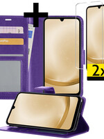 LUQ LUQ Samsung Galaxy A25 Hoesje Bookcase Met 2x Screenprotector - Paars