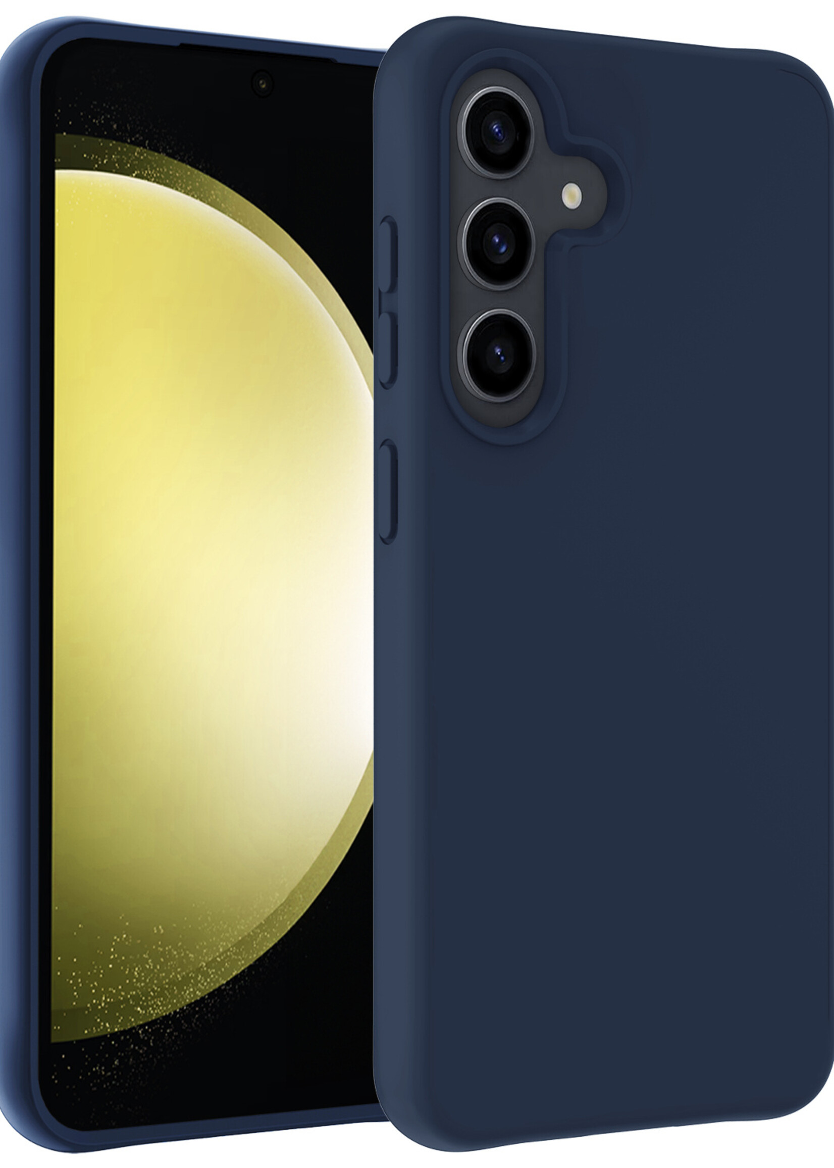 LUQ Hoesje Geschikt voor Samsung S23 FE Hoesje Siliconen Case - Hoes Geschikt voor Samsung Galaxy S23 FE Hoes Siliconen - Donkerblauw