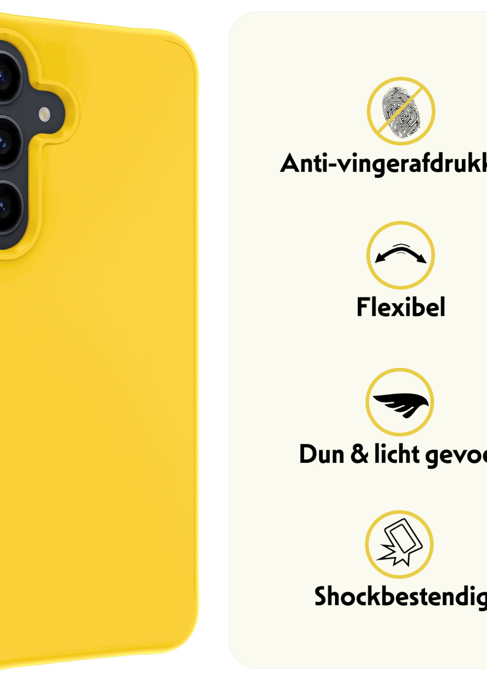 LUQ Hoesje Geschikt voor Samsung S23 FE Hoesje Siliconen Case - Hoes Geschikt voor Samsung Galaxy S23 FE Hoes Siliconen - Geel