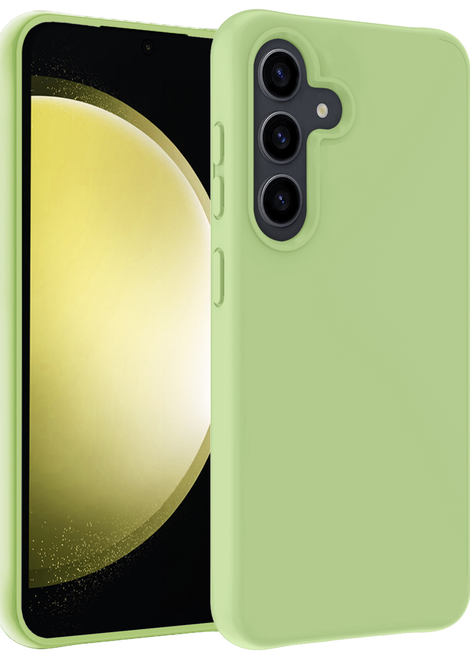 LUQ Hoesje Geschikt voor Samsung S23 FE Hoesje Siliconen Case - Hoes Geschikt voor Samsung Galaxy S23 FE Hoes Siliconen - Groen