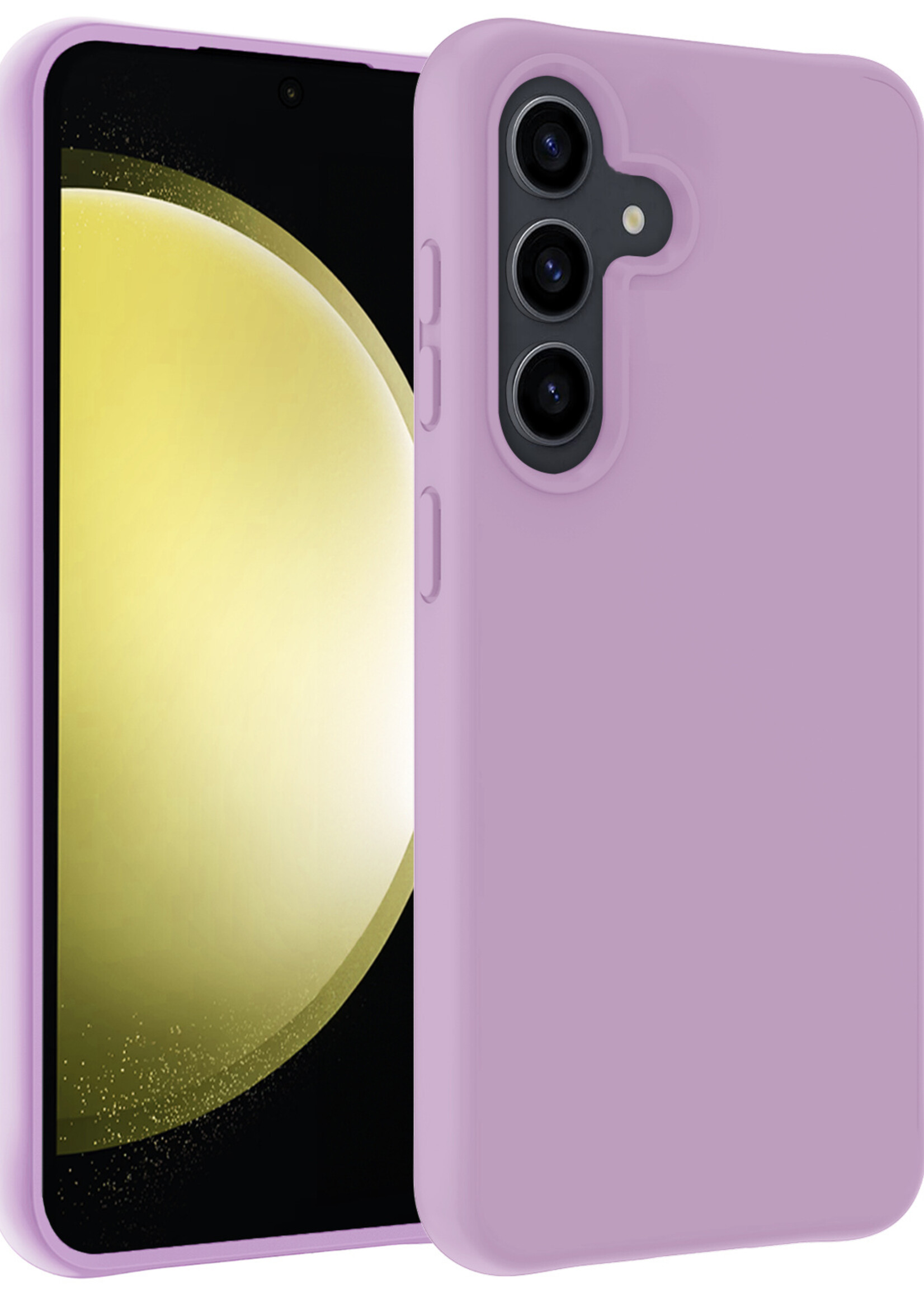 LUQ Hoesje Geschikt voor Samsung S23 FE Hoesje Siliconen Case - Hoes Geschikt voor Samsung Galaxy S23 FE Hoes Siliconen - Lila