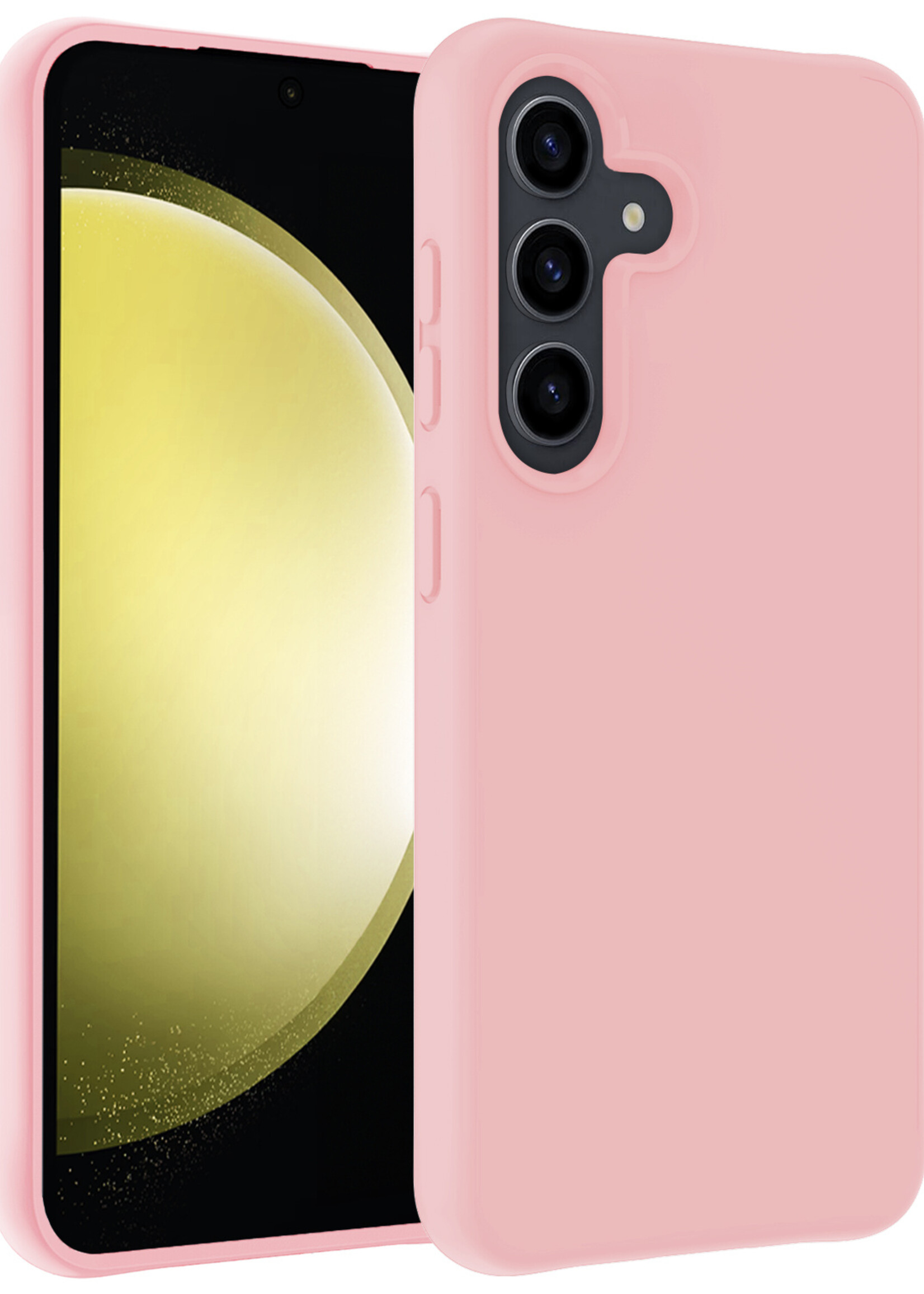 LUQ Hoesje Geschikt voor Samsung S23 FE Hoesje Siliconen Case - Hoes Geschikt voor Samsung Galaxy S23 FE Hoes Siliconen - Lichtroze