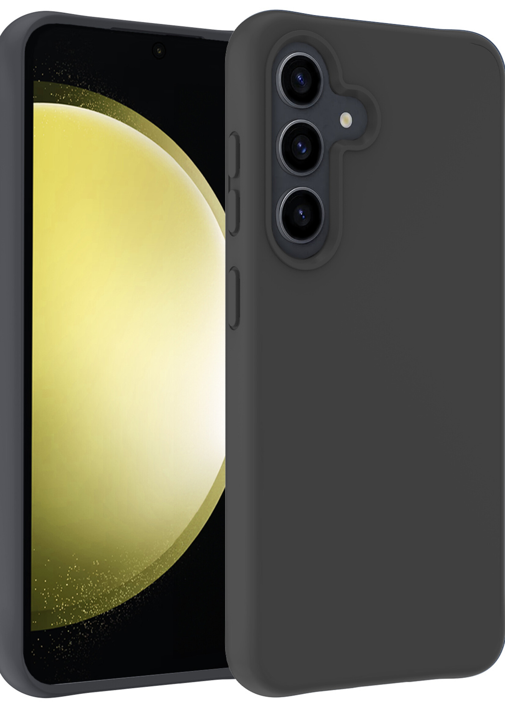 LUQ Hoesje Geschikt voor Samsung S23 FE Hoesje Siliconen Case - Hoes Geschikt voor Samsung Galaxy S23 FE Hoes Siliconen - Zwart