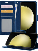 LUQ LUQ Samsung Galaxy S23 FE Hoesje Bookcase - Donkerblauw