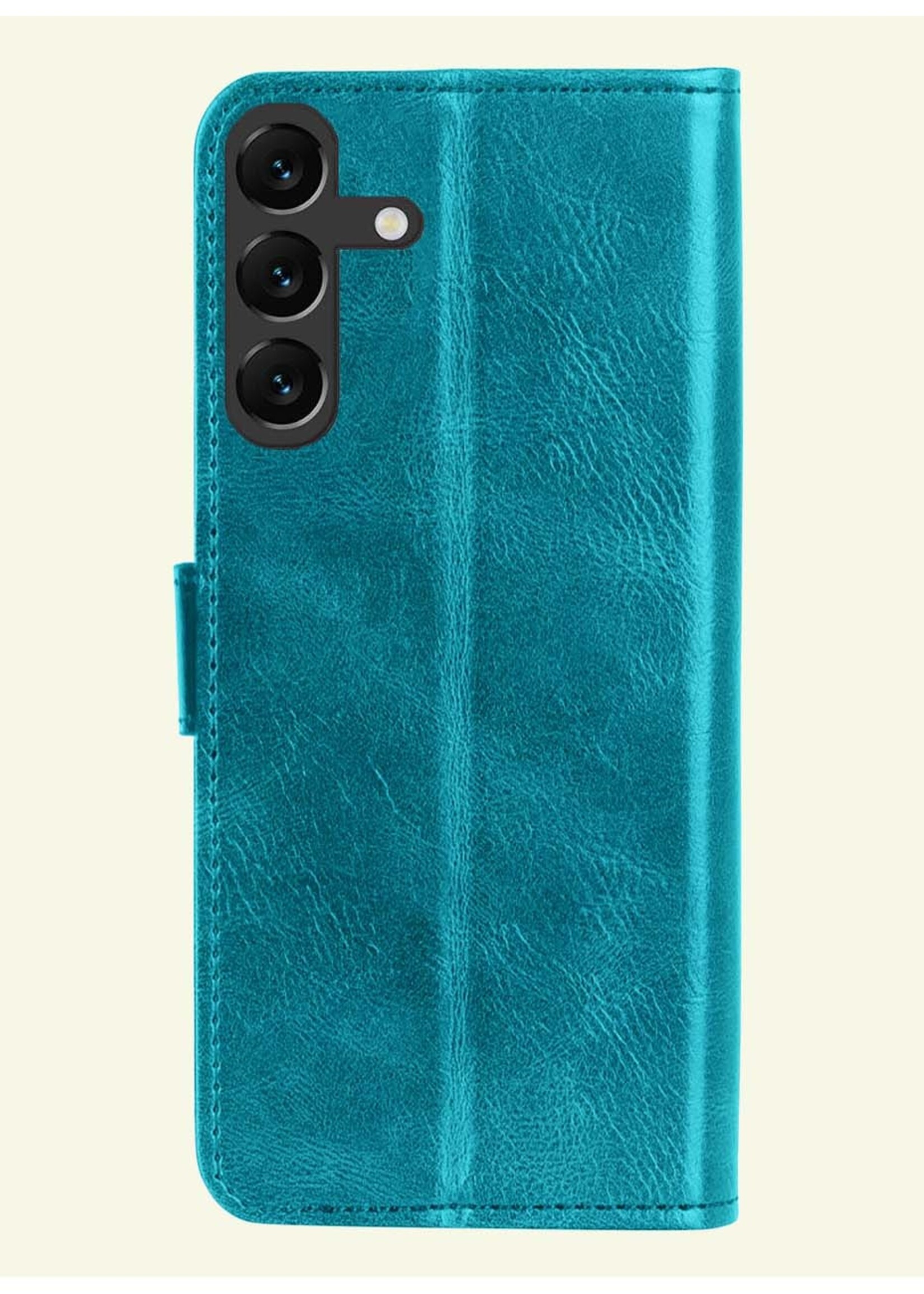 LUQ Hoesje Geschikt voor Samsung S23 FE Hoesje Book Case Hoes Wallet Cover - Hoes Geschikt voor Samsung Galaxy S23 FE Hoesje Bookcase Hoes - Turquoise
