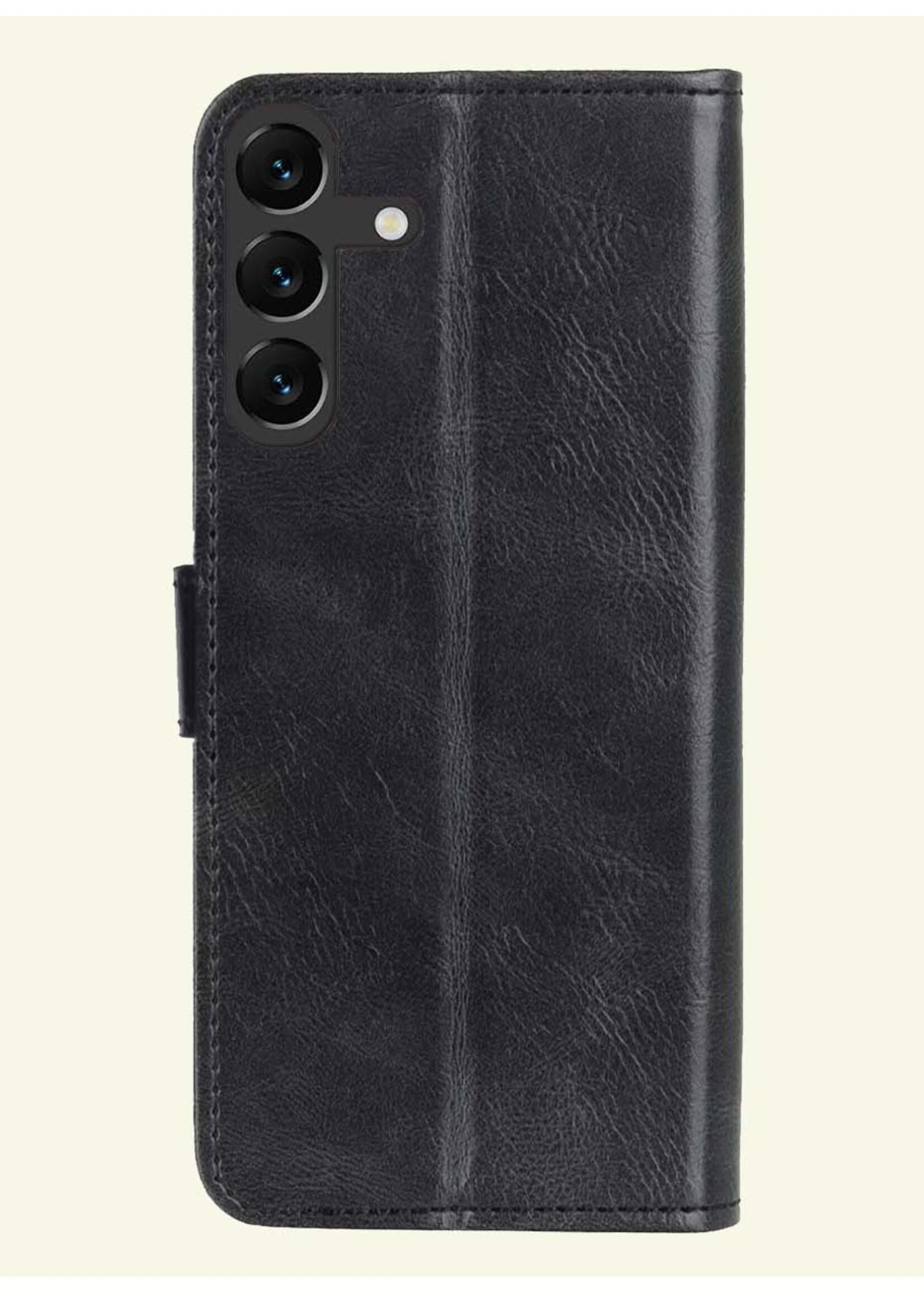 LUQ Hoesje Geschikt voor Samsung S23 FE Hoesje Book Case Hoes Wallet Cover - Hoes Geschikt voor Samsung Galaxy S23 FE Hoesje Bookcase Hoes - Zwart