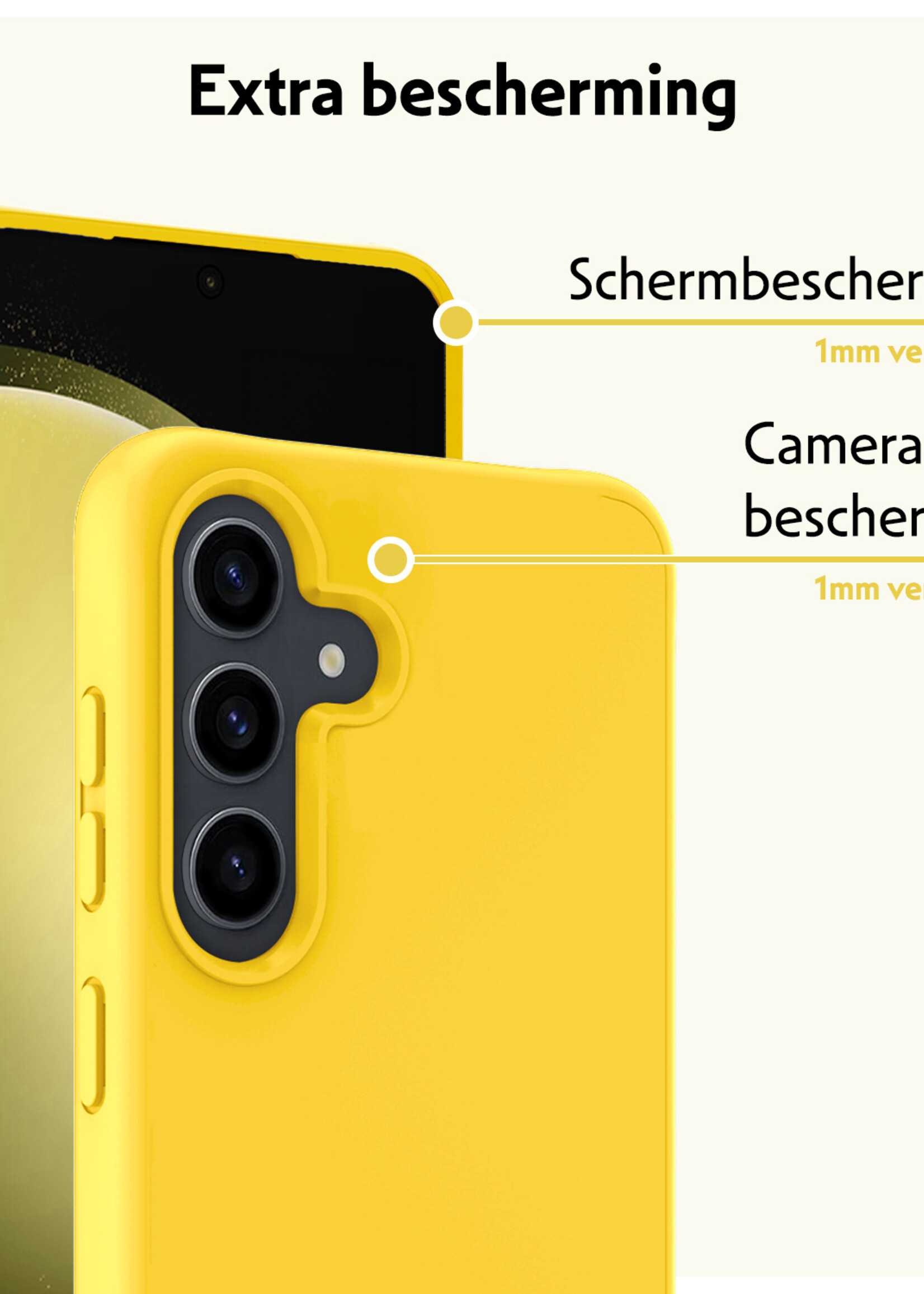 LUQ Hoesje Geschikt voor Samsung S23 FE Hoesje Siliconen Case - Hoes Geschikt voor Samsung Galaxy S23 FE Hoes Siliconen - Geel - 2 Stuks