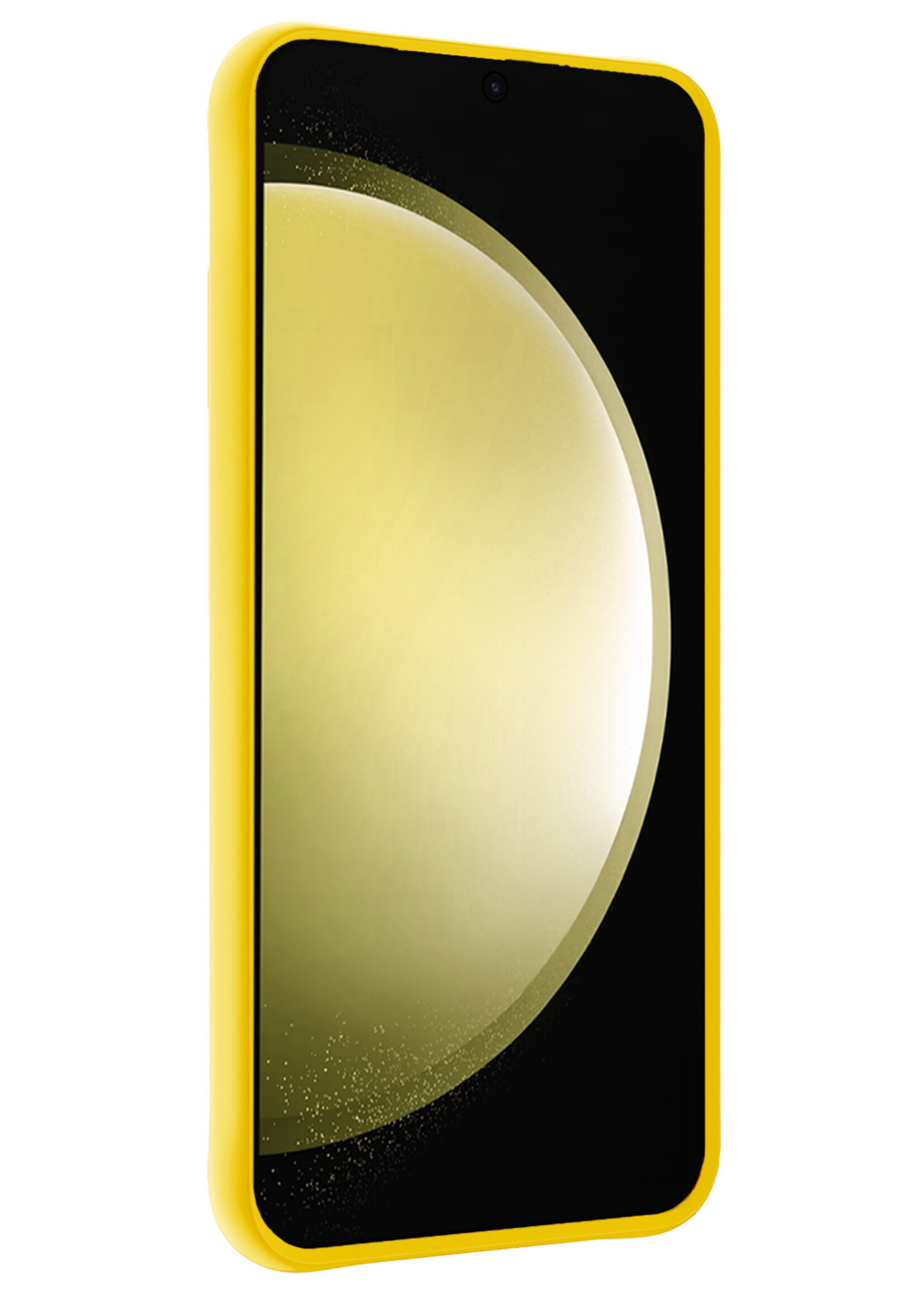 LUQ Hoesje Geschikt voor Samsung S23 FE Hoesje Siliconen Case - Hoes Geschikt voor Samsung Galaxy S23 FE Hoes Siliconen - Geel - 2 Stuks