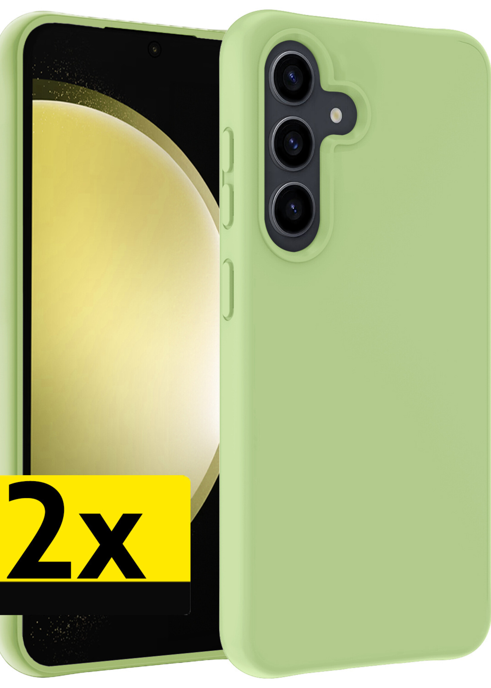 LUQ Hoesje Geschikt voor Samsung S23 FE Hoesje Siliconen Case - Hoes Geschikt voor Samsung Galaxy S23 FE Hoes Siliconen - Groen - 2 Stuks