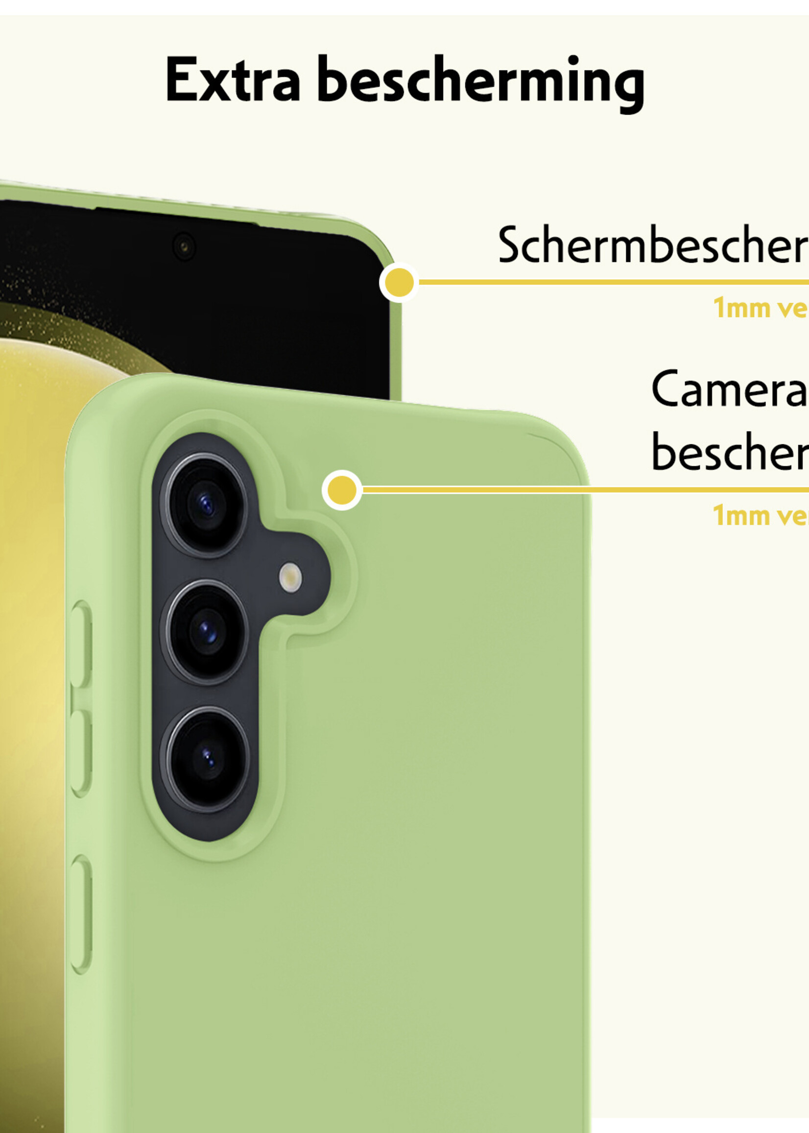LUQ Hoesje Geschikt voor Samsung S23 FE Hoesje Siliconen Case Met Screenprotector - Hoes Geschikt voor Samsung Galaxy S23 FE Hoes Siliconen - Groen
