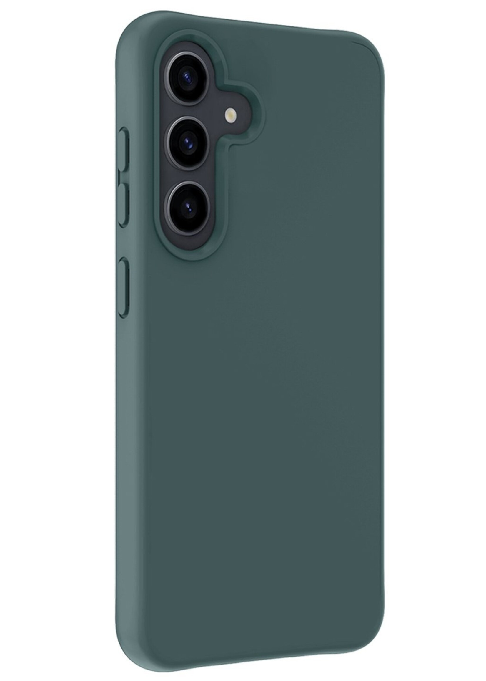 LUQ Hoesje Geschikt voor Samsung S23 FE Hoesje Siliconen Case Met 2x Screenprotector - Hoes Geschikt voor Samsung Galaxy S23 FE Hoes Siliconen - Donkergroen