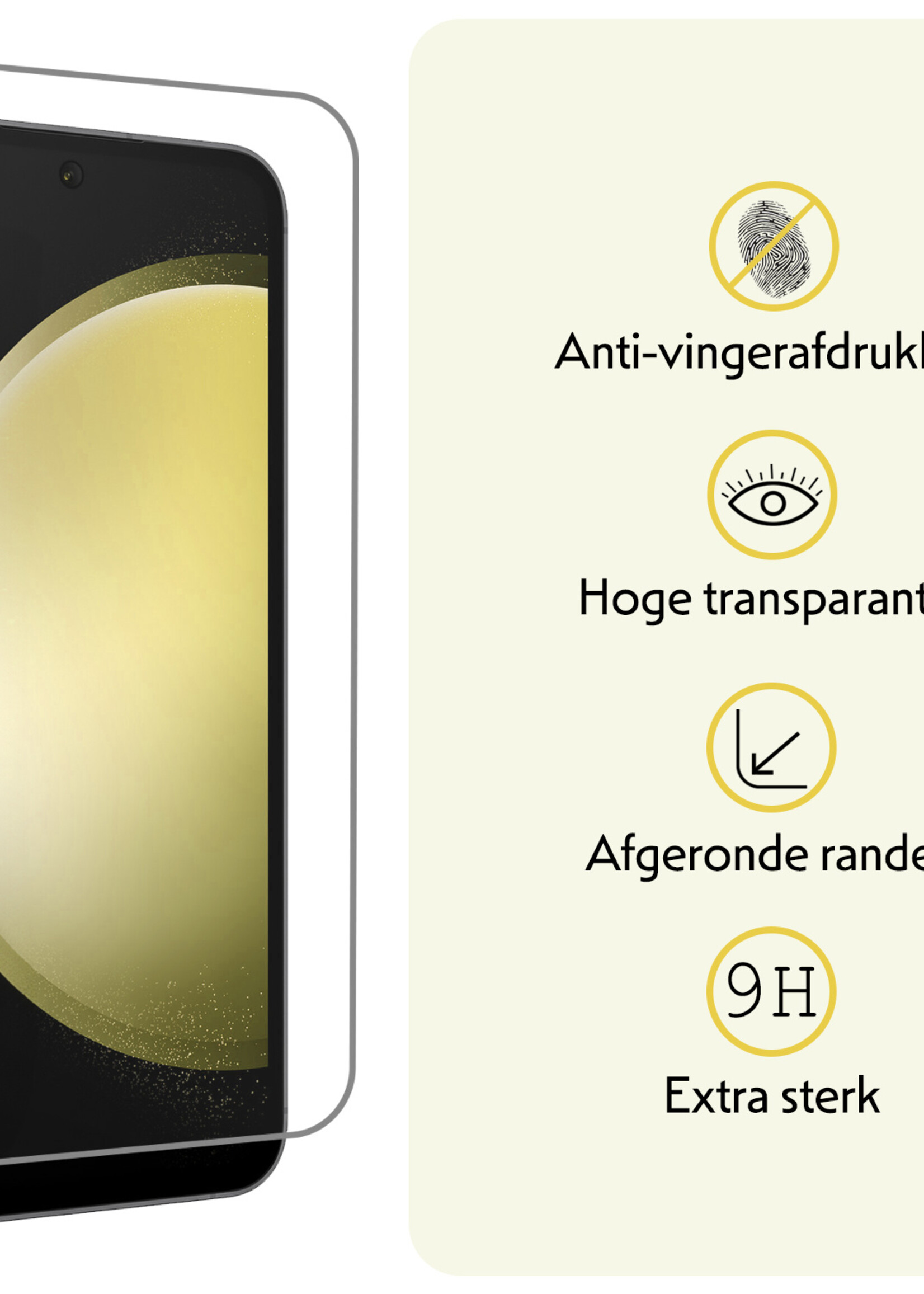 LUQ Hoesje Geschikt voor Samsung S23 FE Hoesje Siliconen Case Met 2x Screenprotector - Hoes Geschikt voor Samsung Galaxy S23 FE Hoes Siliconen - Geel