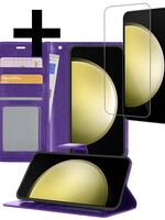 LUQ LUQ Samsung Galaxy S23 FE Hoesje Bookcase Met Screenprotector - Paars