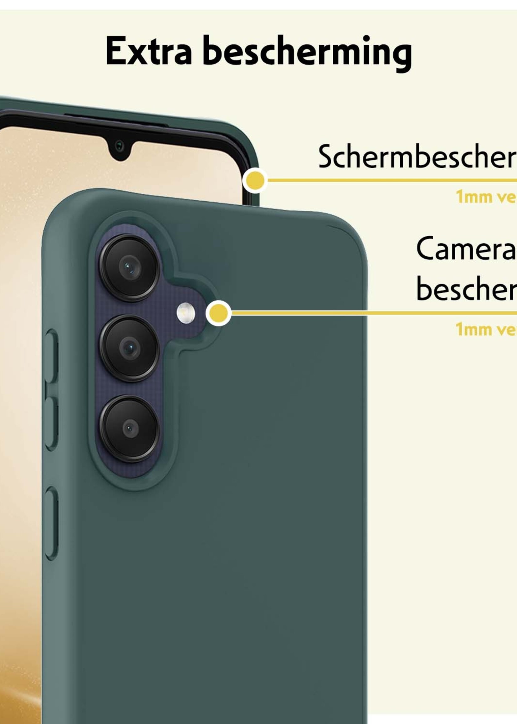 LUQ Hoesje Geschikt voor Samsung A25 Hoesje Siliconen Case - Hoes Geschikt voor Samsung Galaxy A25 Hoes Siliconen - Donkergroen