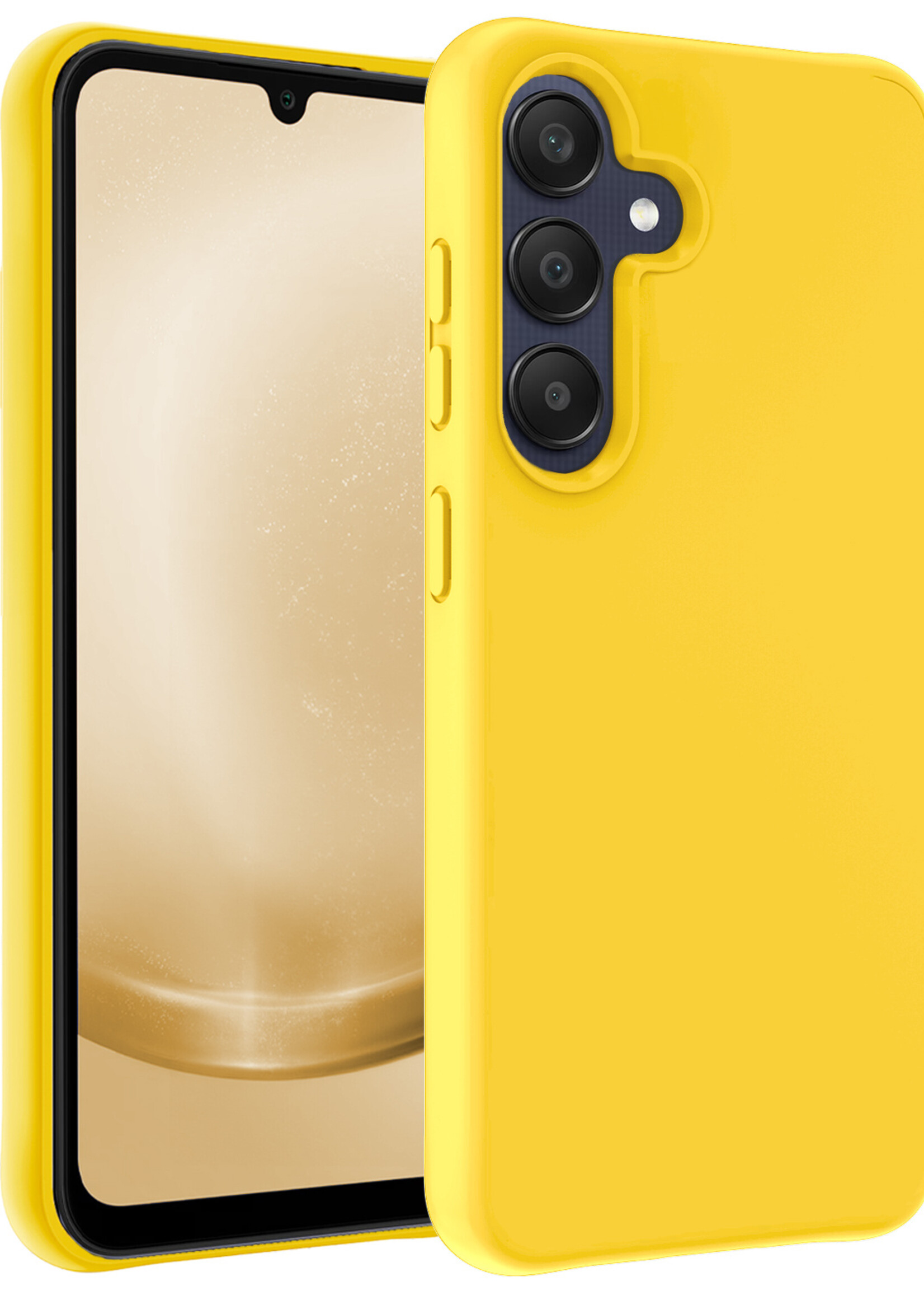 LUQ Hoesje Geschikt voor Samsung A25 Hoesje Siliconen Case - Hoes Geschikt voor Samsung Galaxy A25 Hoes Siliconen - Geel