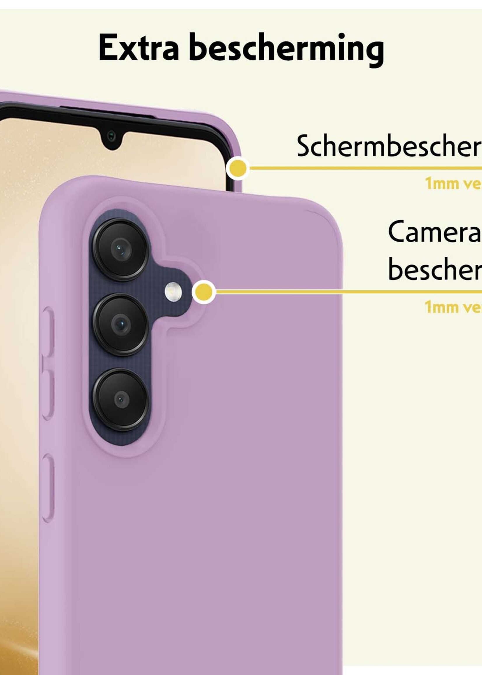 LUQ Hoesje Geschikt voor Samsung A25 Hoesje Siliconen Case - Hoes Geschikt voor Samsung Galaxy A25 Hoes Siliconen - Lila