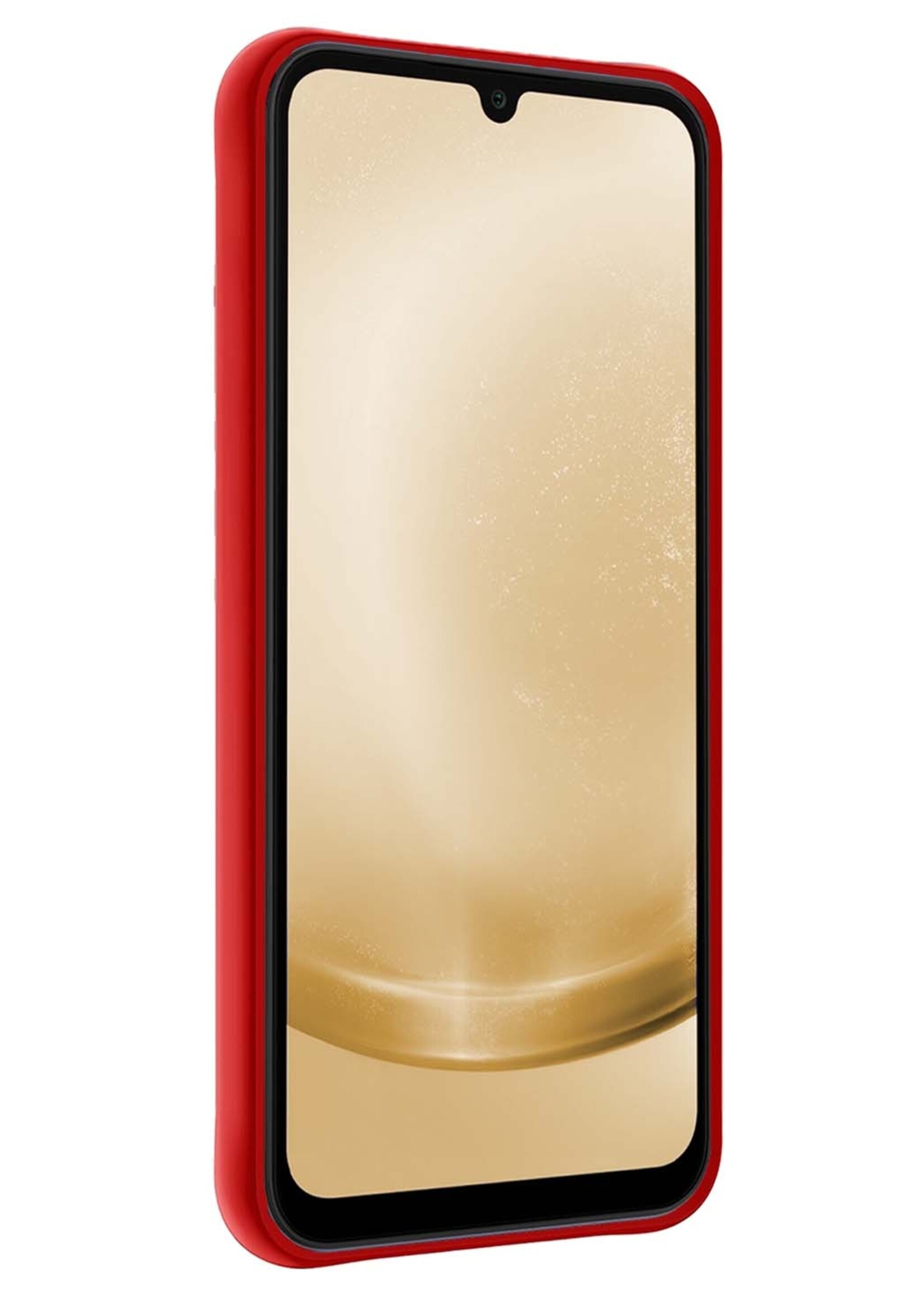 LUQ Hoesje Geschikt voor Samsung A25 Hoesje Siliconen Case - Hoes Geschikt voor Samsung Galaxy A25 Hoes Siliconen - Rood