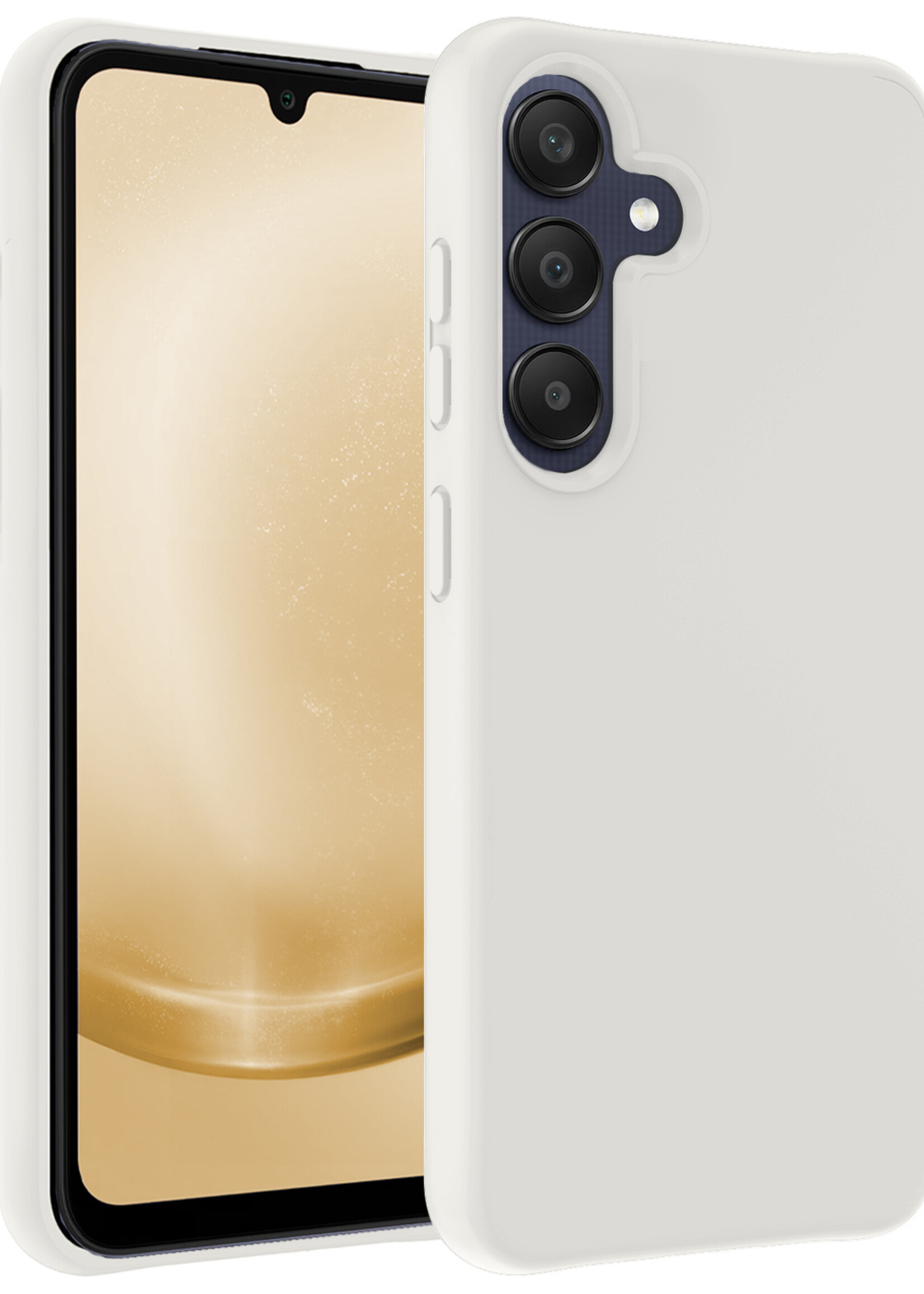 LUQ Hoesje Geschikt voor Samsung A25 Hoesje Siliconen Case - Hoes Geschikt voor Samsung Galaxy A25 Hoes Siliconen - Wit