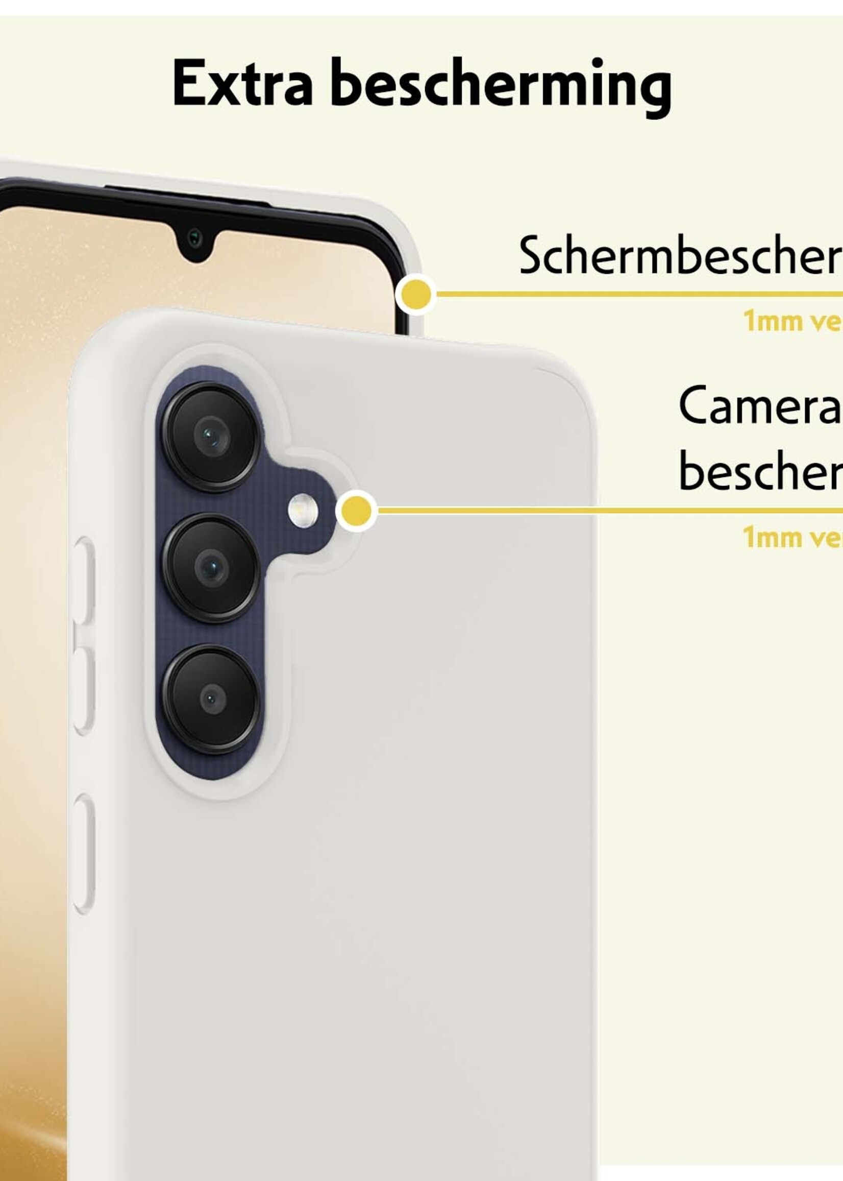 LUQ Hoesje Geschikt voor Samsung A25 Hoesje Siliconen Case - Hoes Geschikt voor Samsung Galaxy A25 Hoes Siliconen - Wit