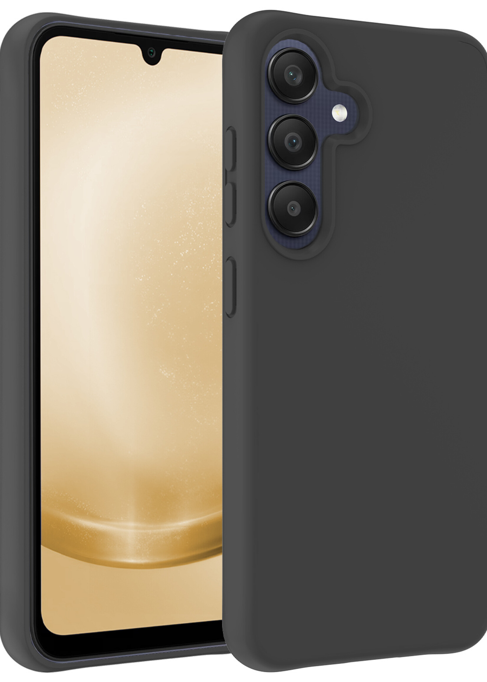 LUQ Hoesje Geschikt voor Samsung A25 Hoesje Siliconen Case - Hoes Geschikt voor Samsung Galaxy A25 Hoes Siliconen - Zwart