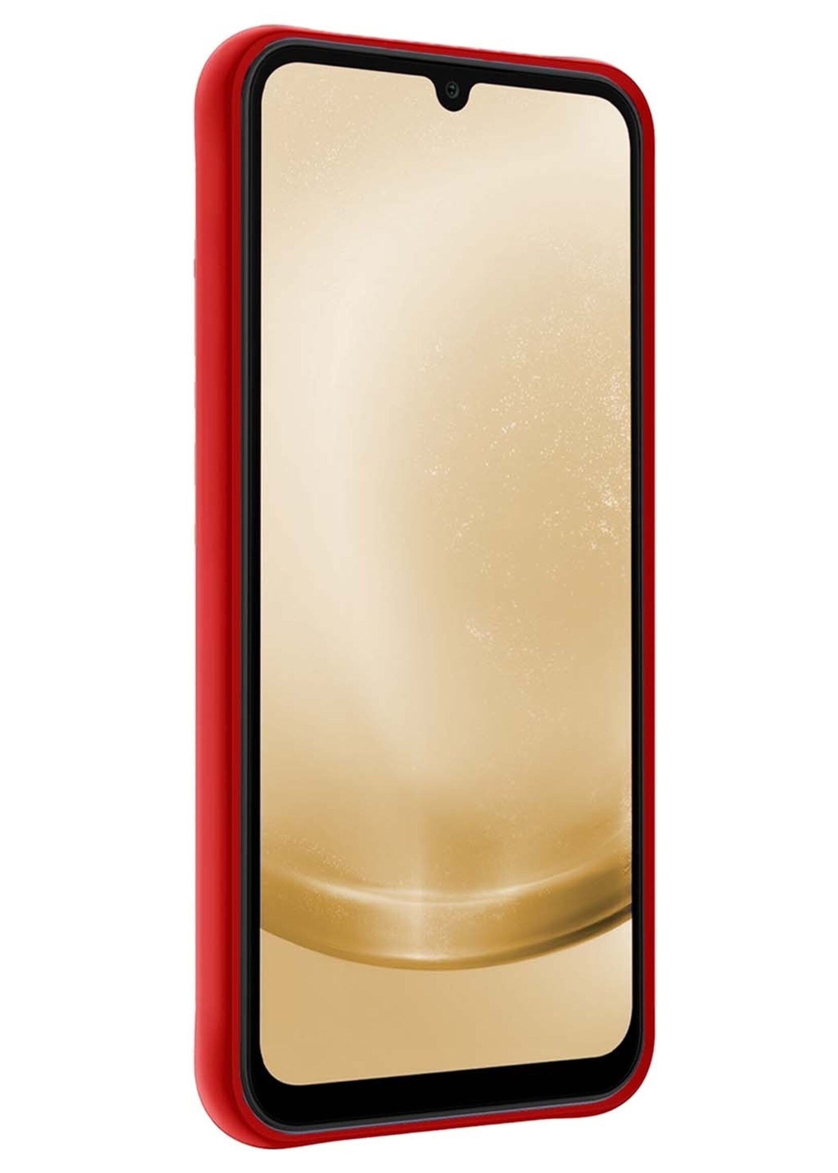 LUQ Hoesje Geschikt voor Samsung A25 Hoesje Siliconen Case - Hoes Geschikt voor Samsung Galaxy A25 Hoes Siliconen - Rood - 2 Stuks