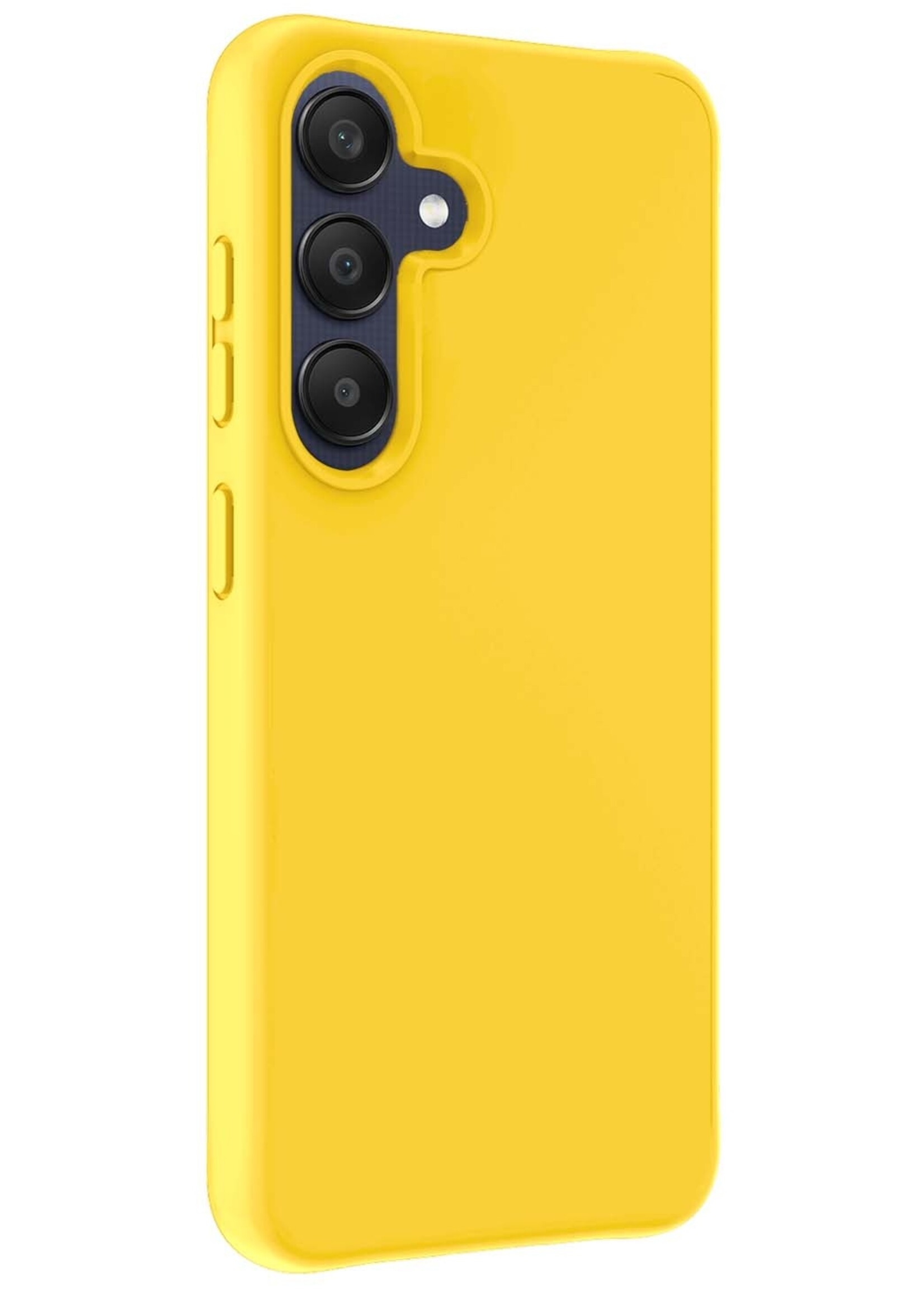 LUQ Hoesje Geschikt voor Samsung A25 Hoesje Siliconen Case Met Screenprotector - Hoes Geschikt voor Samsung Galaxy A25 Hoes Siliconen - Geel