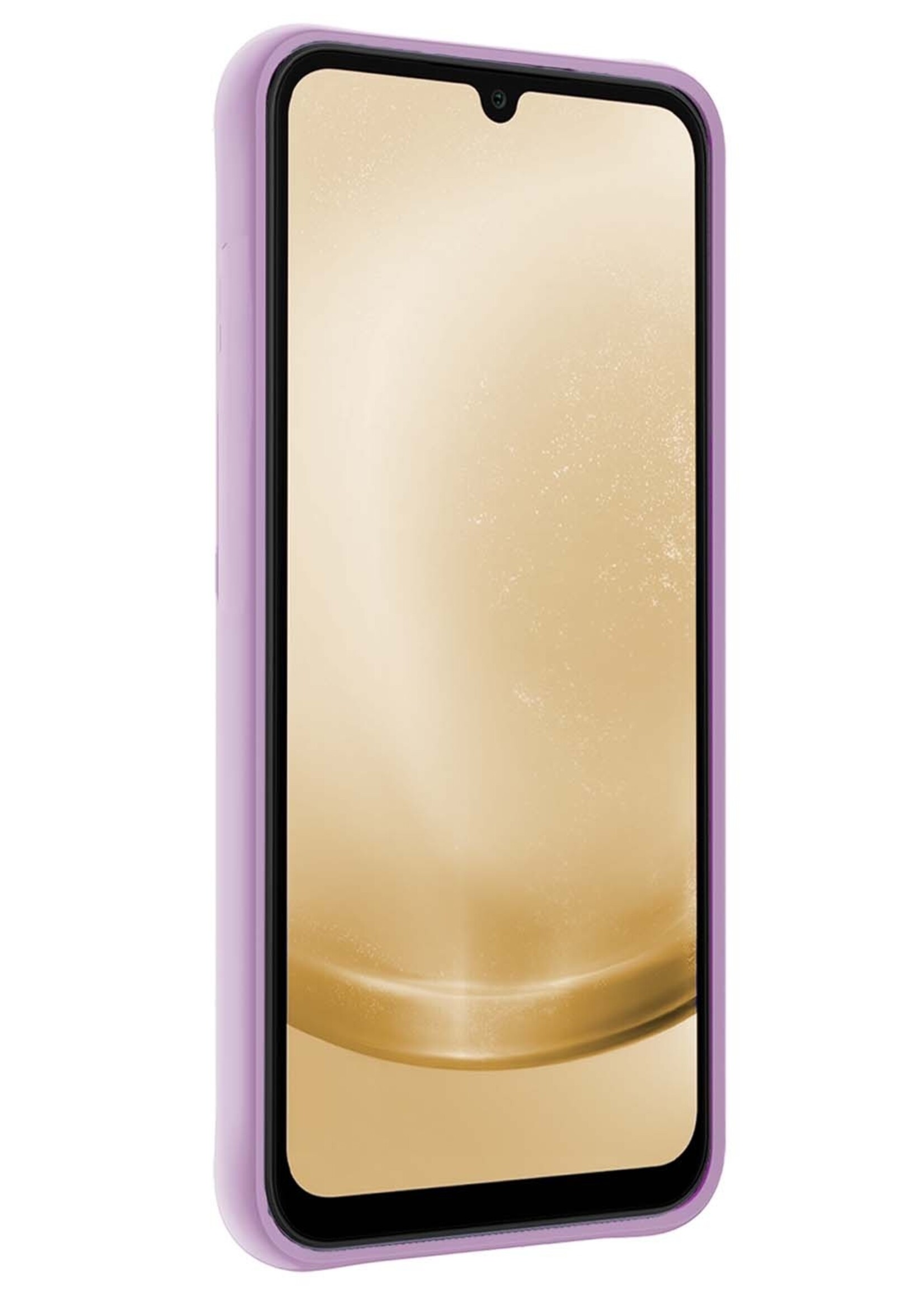 LUQ Hoesje Geschikt voor Samsung A25 Hoesje Siliconen Case Met Screenprotector - Hoes Geschikt voor Samsung Galaxy A25 Hoes Siliconen - Lila