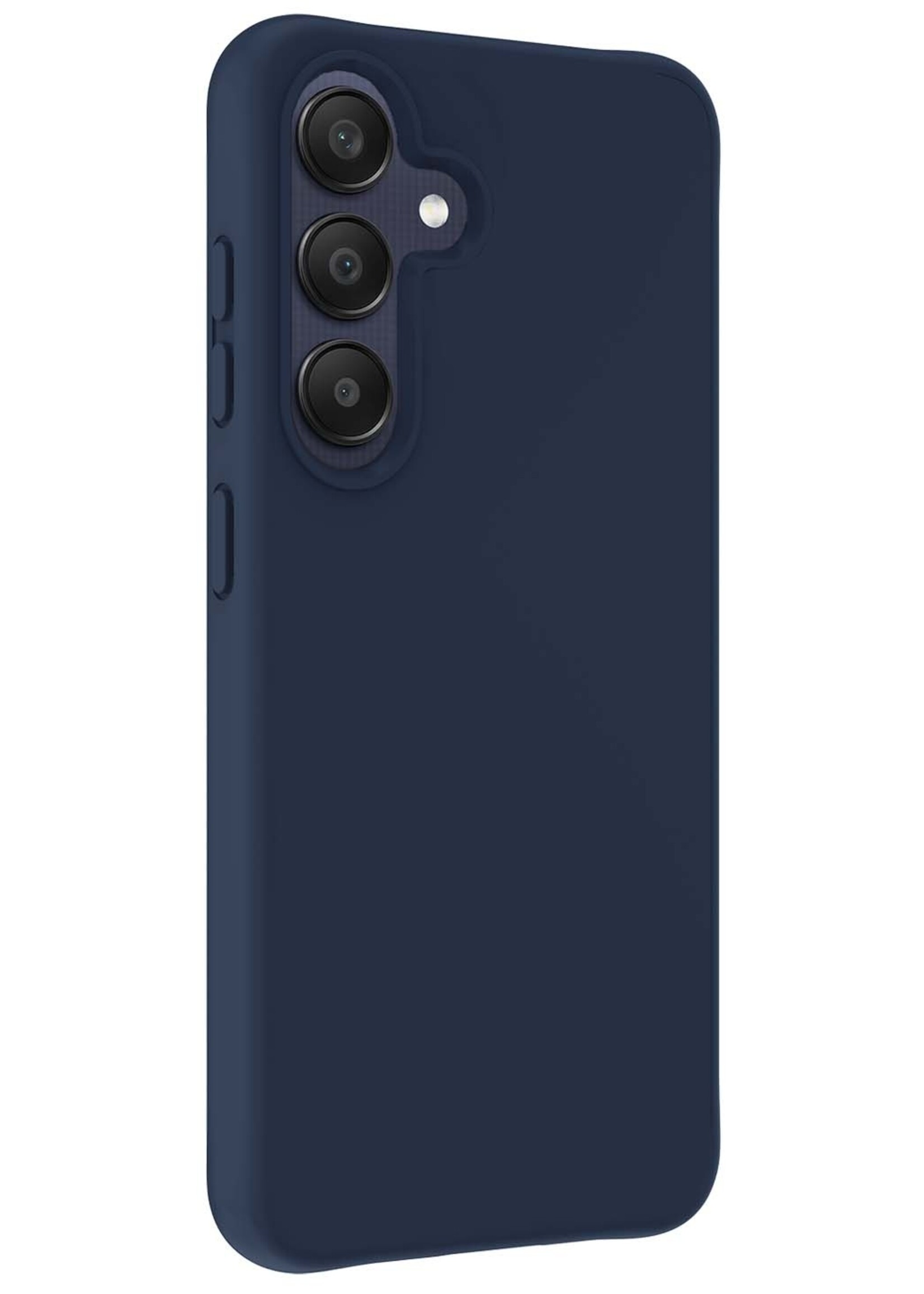 LUQ Hoesje Geschikt voor Samsung A25 Hoesje Siliconen Case Met 2x Screenprotector - Hoes Geschikt voor Samsung Galaxy A25 Hoes Siliconen - Donkerblauw