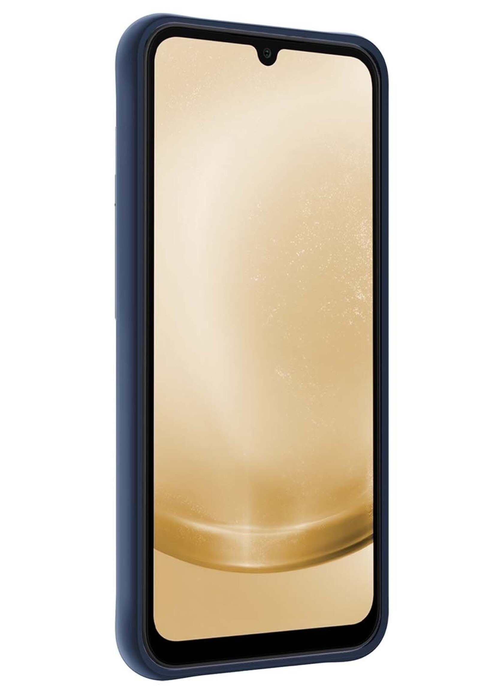 LUQ Hoesje Geschikt voor Samsung A25 Hoesje Siliconen Case Met 2x Screenprotector - Hoes Geschikt voor Samsung Galaxy A25 Hoes Siliconen - Donkerblauw