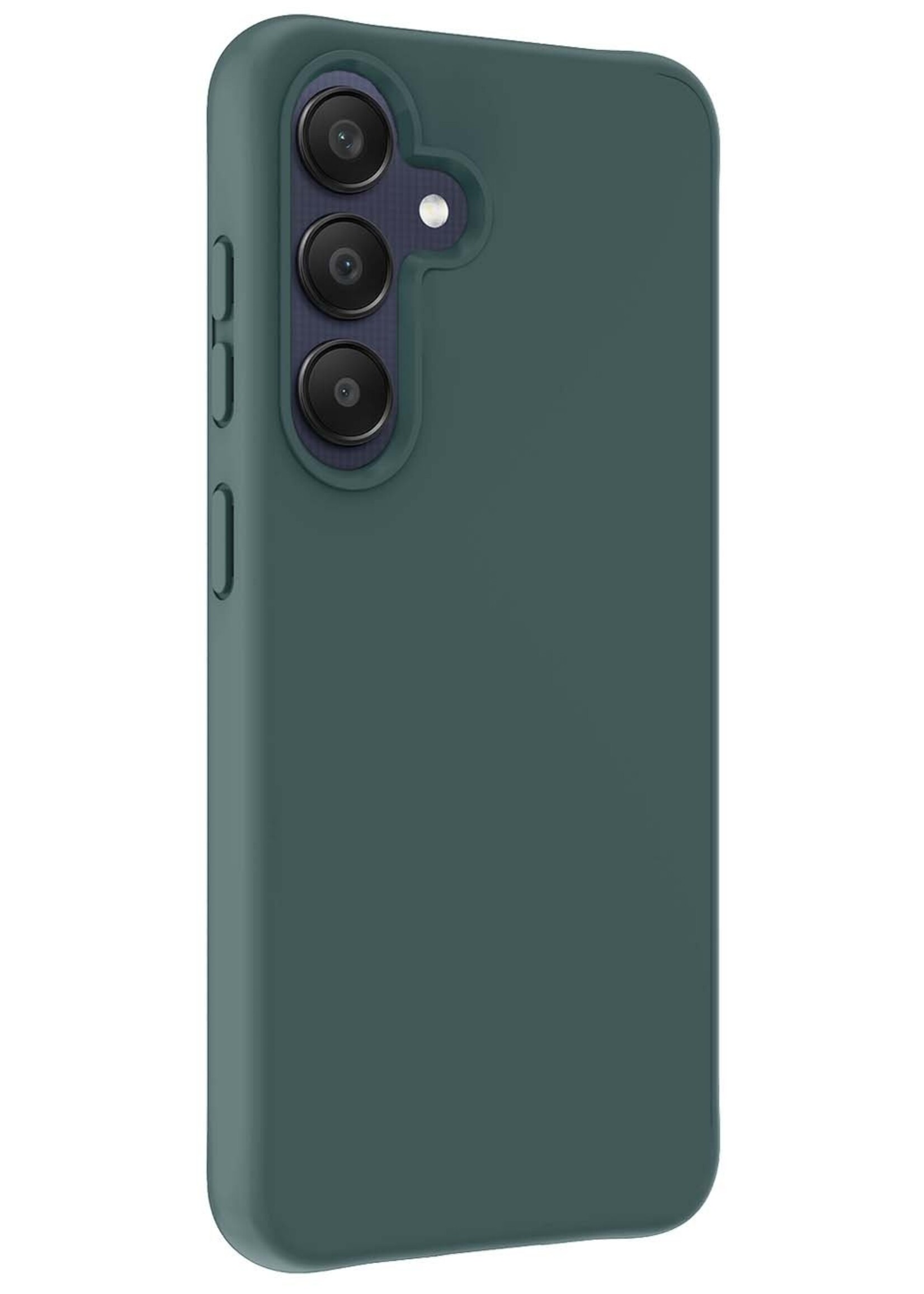 LUQ Hoesje Geschikt voor Samsung A25 Hoesje Siliconen Case Met 2x Screenprotector - Hoes Geschikt voor Samsung Galaxy A25 Hoes Siliconen - Donkergroen