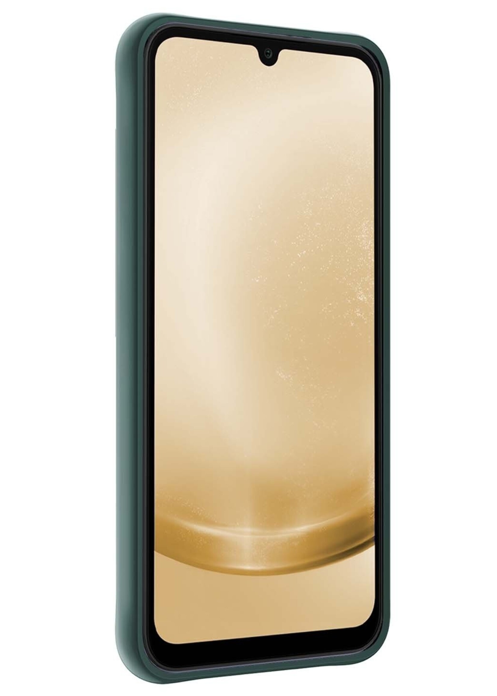 LUQ Hoesje Geschikt voor Samsung A25 Hoesje Siliconen Case Met 2x Screenprotector - Hoes Geschikt voor Samsung Galaxy A25 Hoes Siliconen - Donkergroen